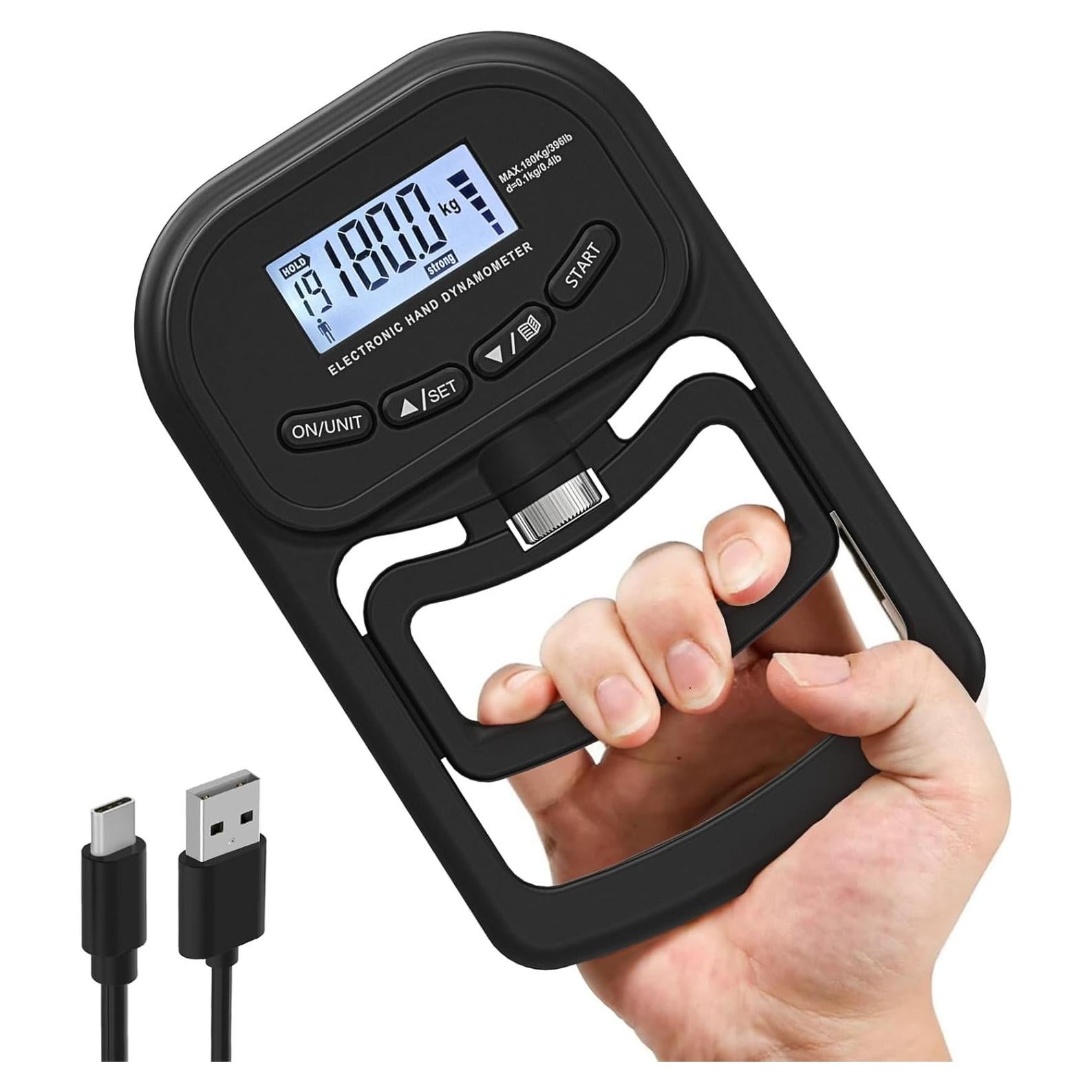 Dinamómetro de Mano Inaepeak 180kg Electrónico Recargable