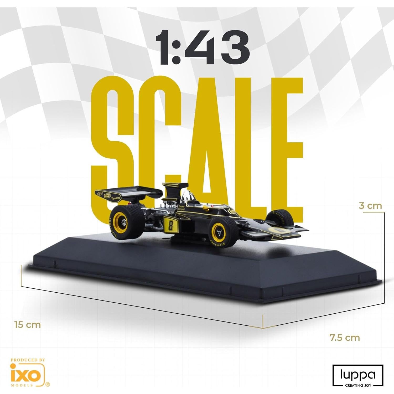 Modelo Diecast F1 LUPPA 1:43 72D 1972 Emerson Fittipaldi