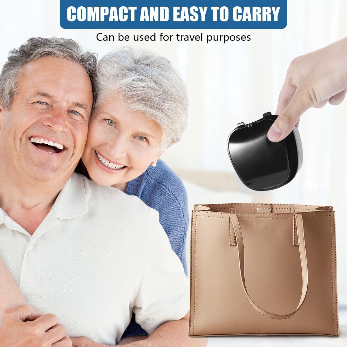 Caja de Baño para Dentaduras KISEER Negra con Cepillo y Cesta