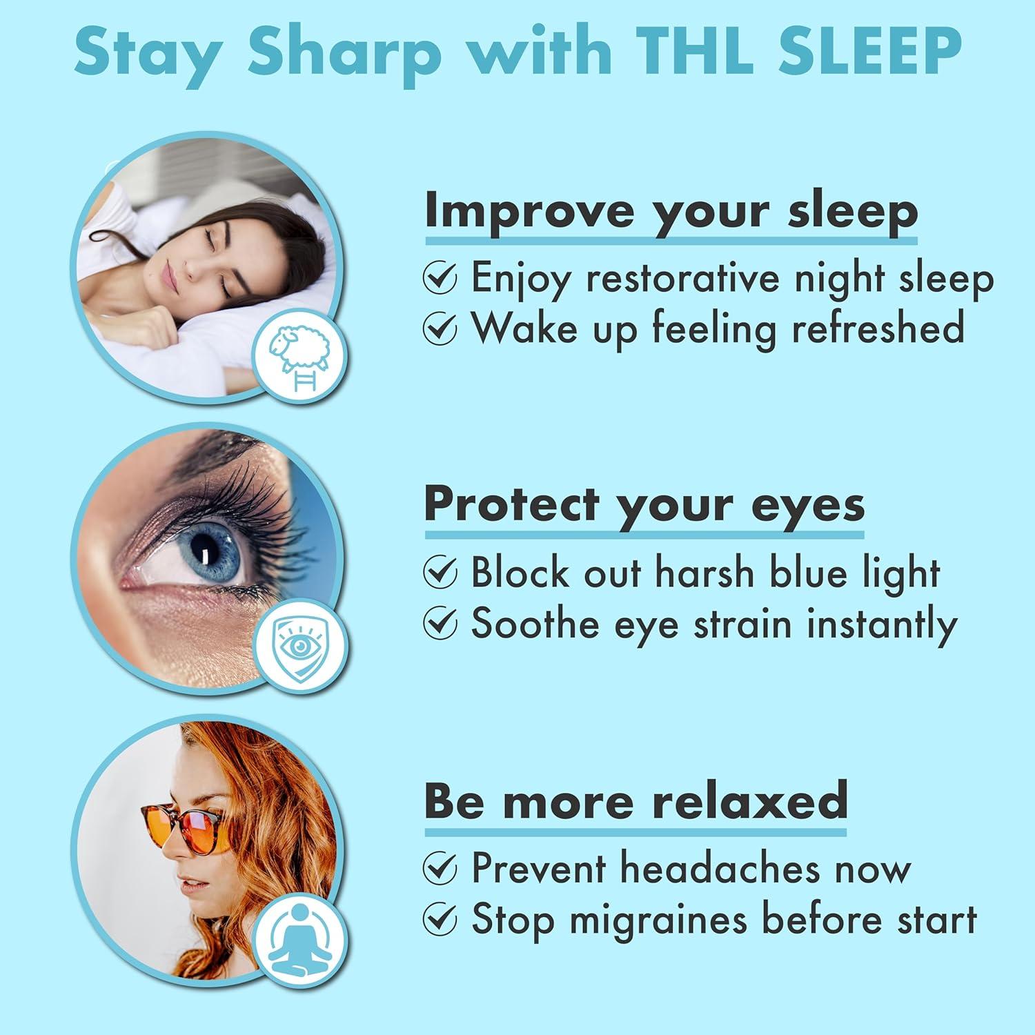 Gafas Naranjas THL Sleep para Bloquear Luz Azul - Unisex