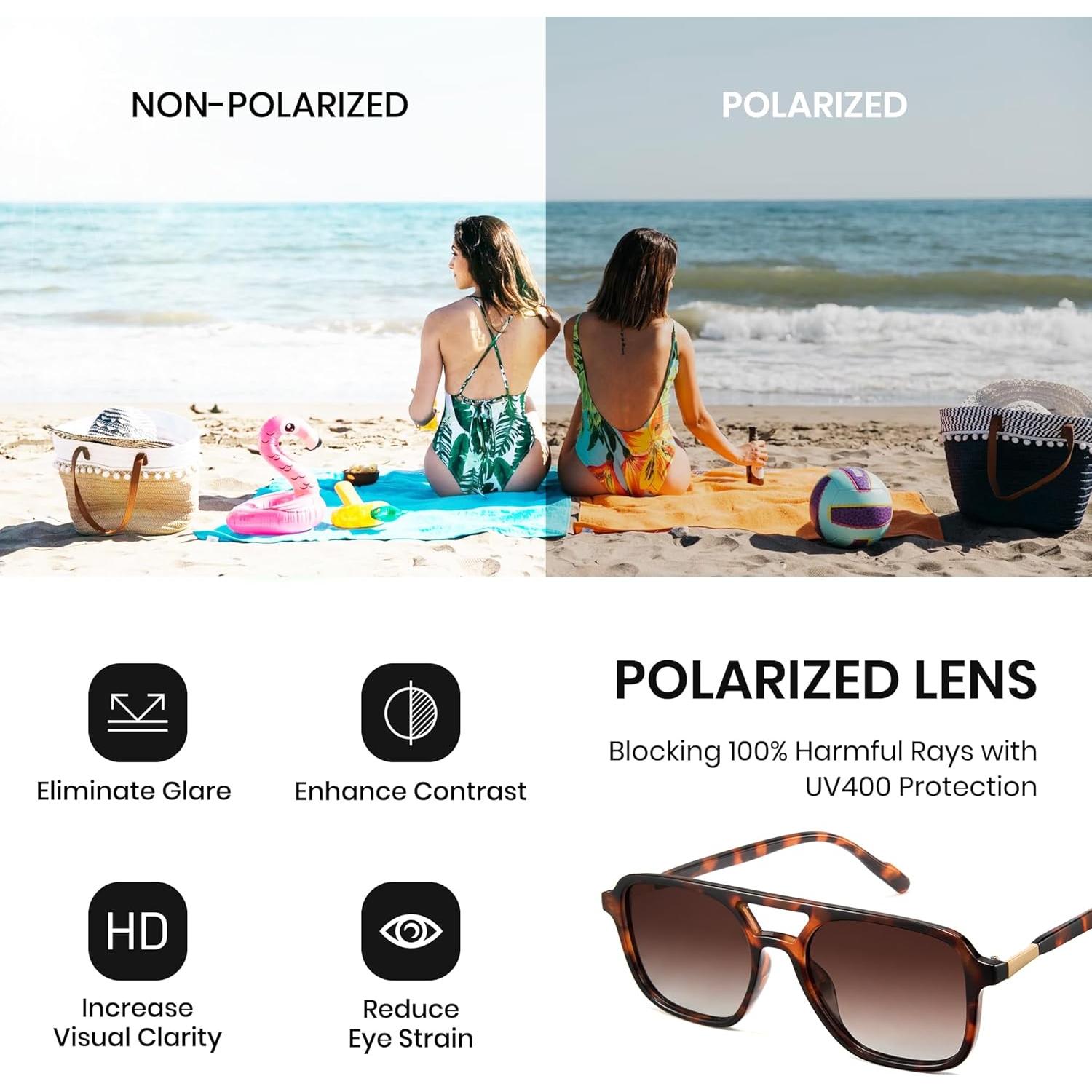 Gafas de sol aviador Cyxus para mujeres retro polarizadas UV