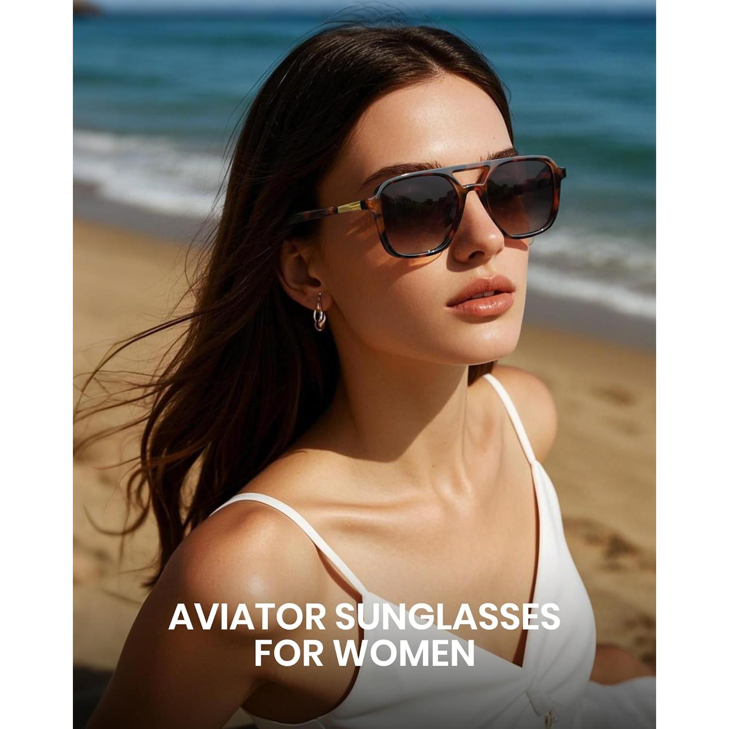 Gafas de sol aviador Cyxus para mujeres retro polarizadas UV