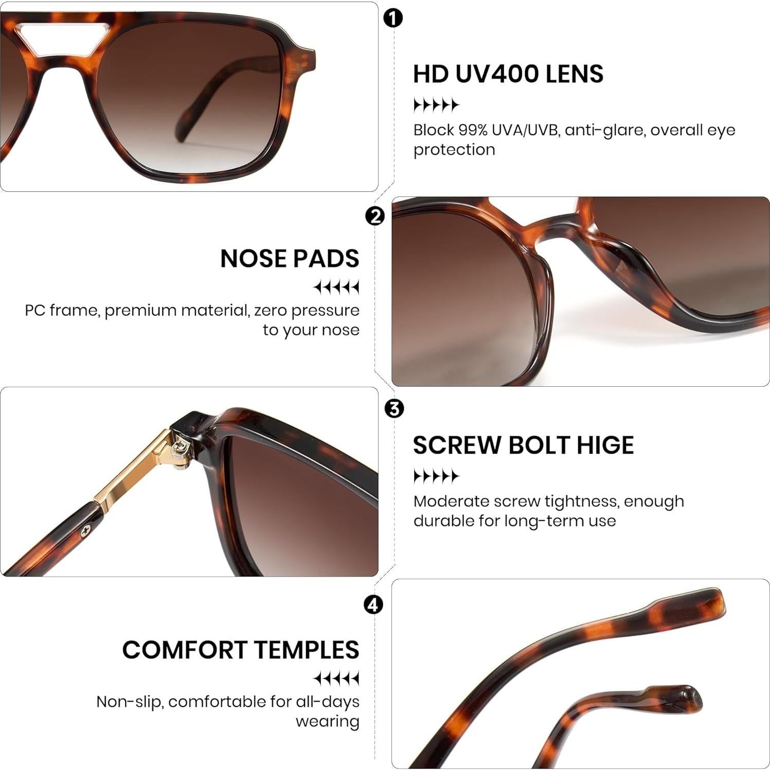 Gafas de sol aviador Cyxus para mujeres retro polarizadas UV