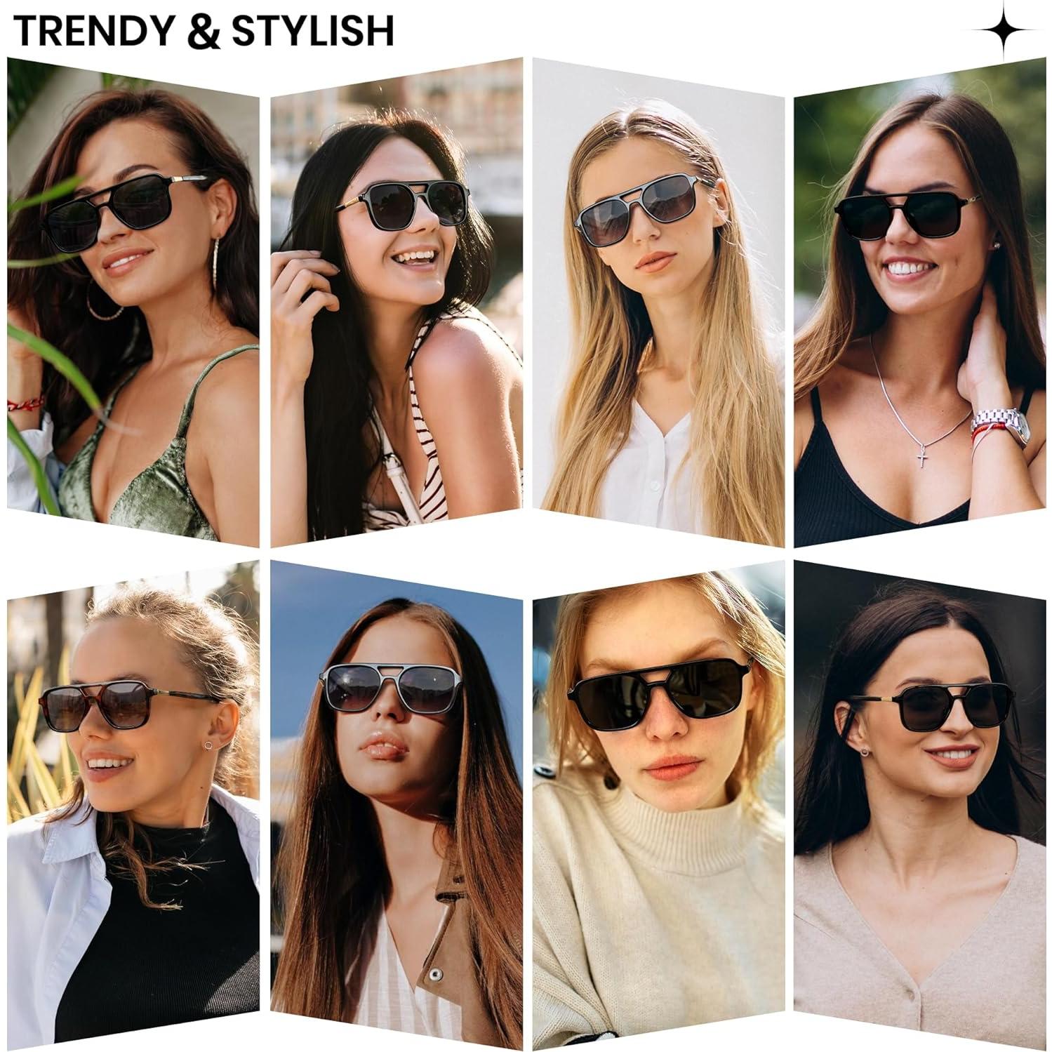 Gafas de sol aviador Cyxus para mujeres retro polarizadas UV