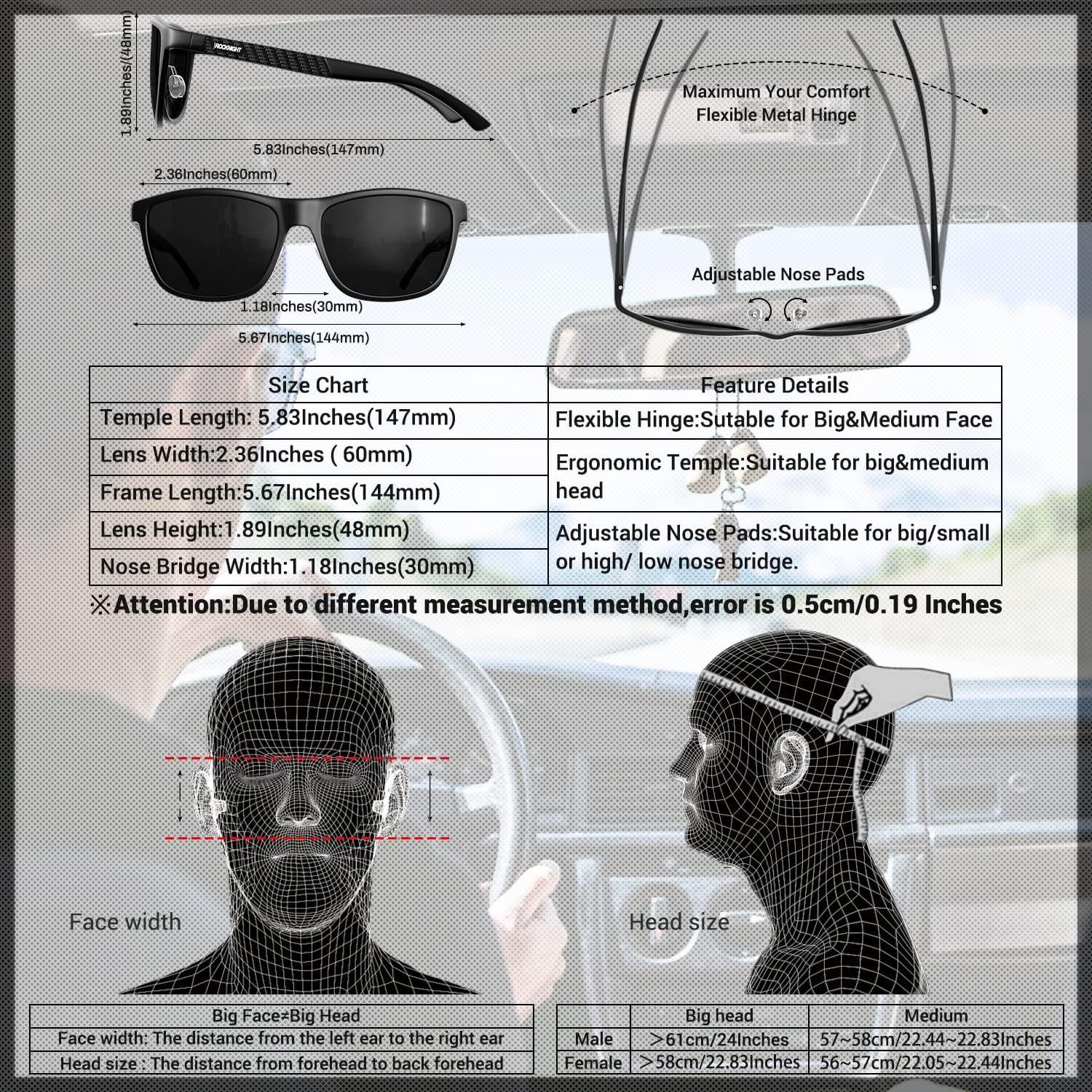 Gafas de sol polarizadas ROCKNIGHT HD UV400 marco metal 60mm