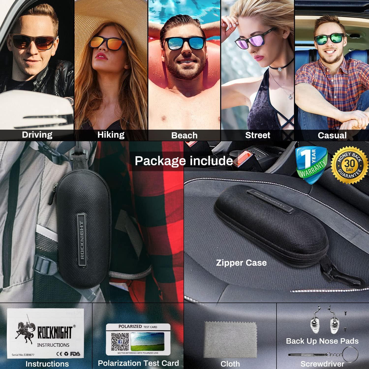 Gafas de sol polarizadas ROCKNIGHT HD UV400 marco metal 60mm