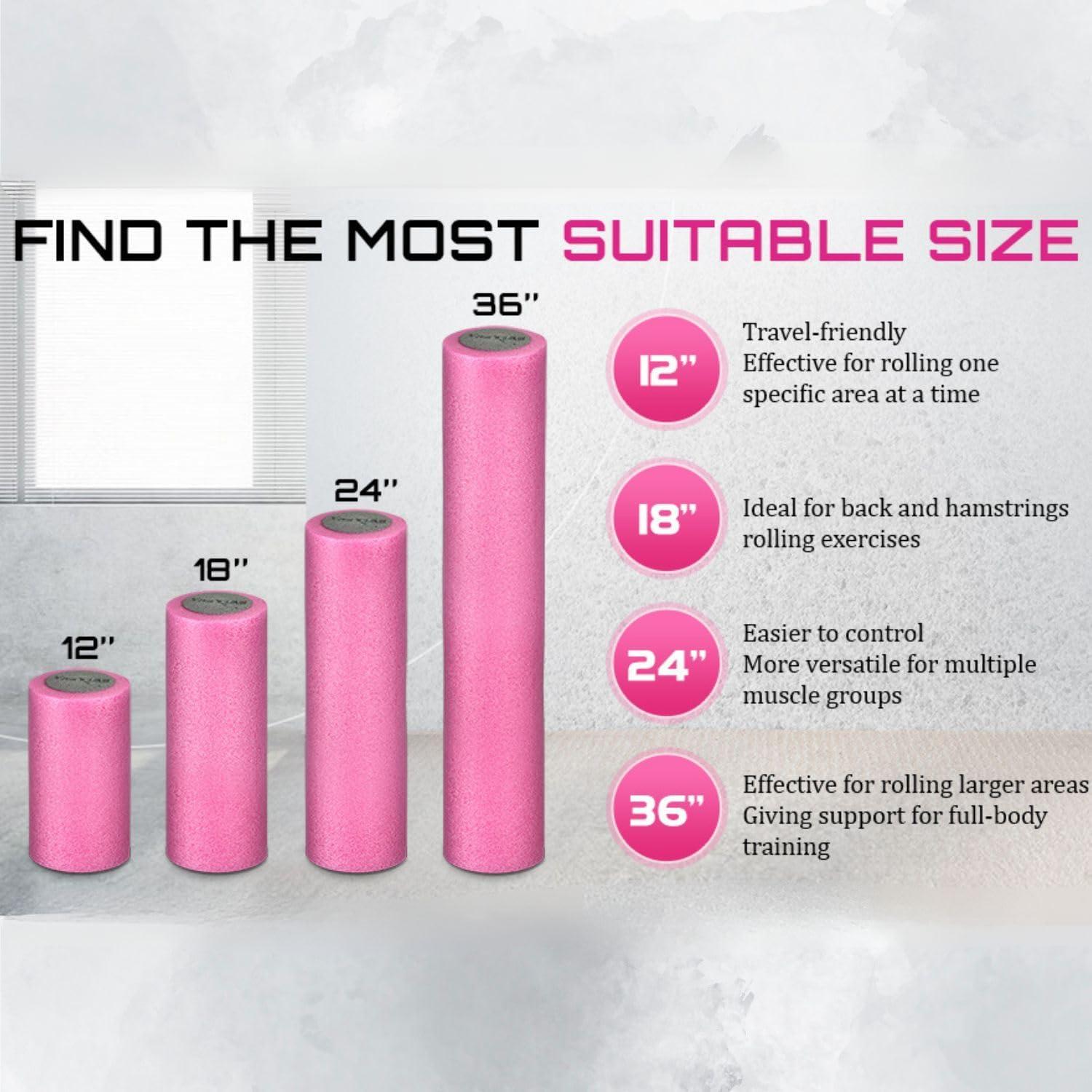 Rodillo de Espuma Yes4All RFEG 60 cm Rosa/Gris - Densidad Media