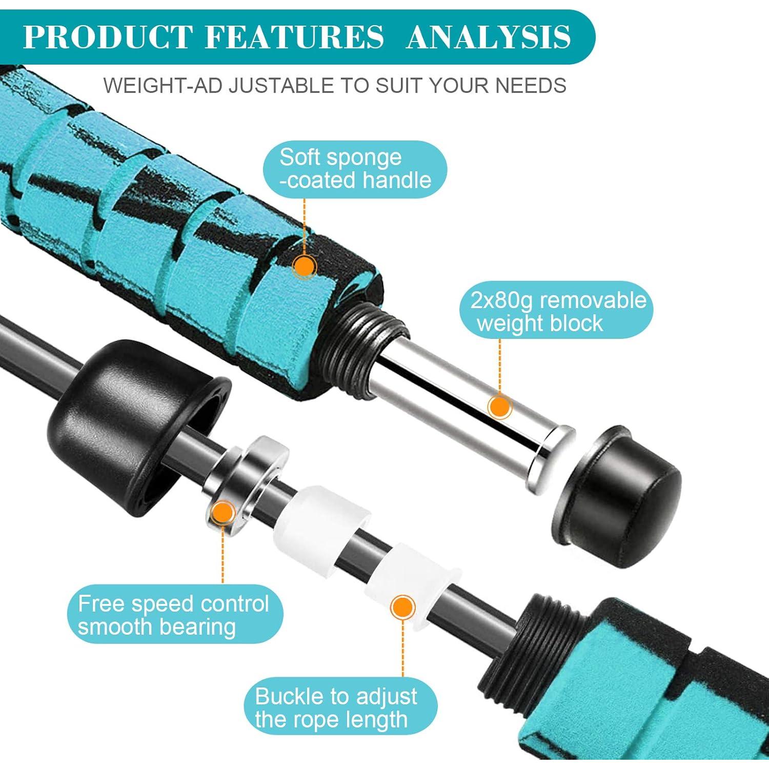 Cuerda de Salto Inalámbrica Redify con Peso Ajustable 0.32kg