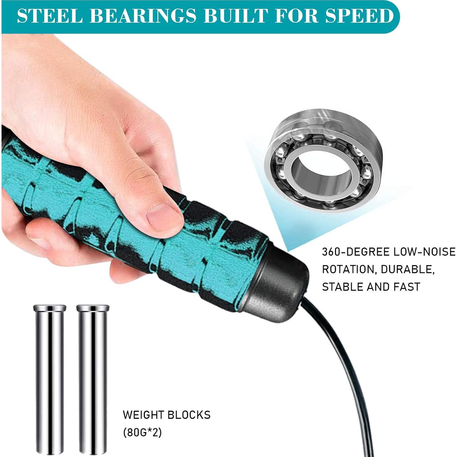 Cuerda de Salto Inalámbrica Redify con Peso Ajustable 0.32kg