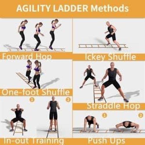 Escalera de Agilidad GHB 12 Peldaños 6.1m con Conos y Paracaídas