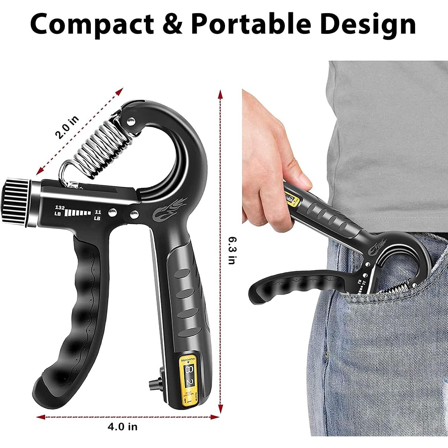 Entrenador de Fuerza de Agarre FLYFE, Ajustable 5-60 kg, Paquete de 2