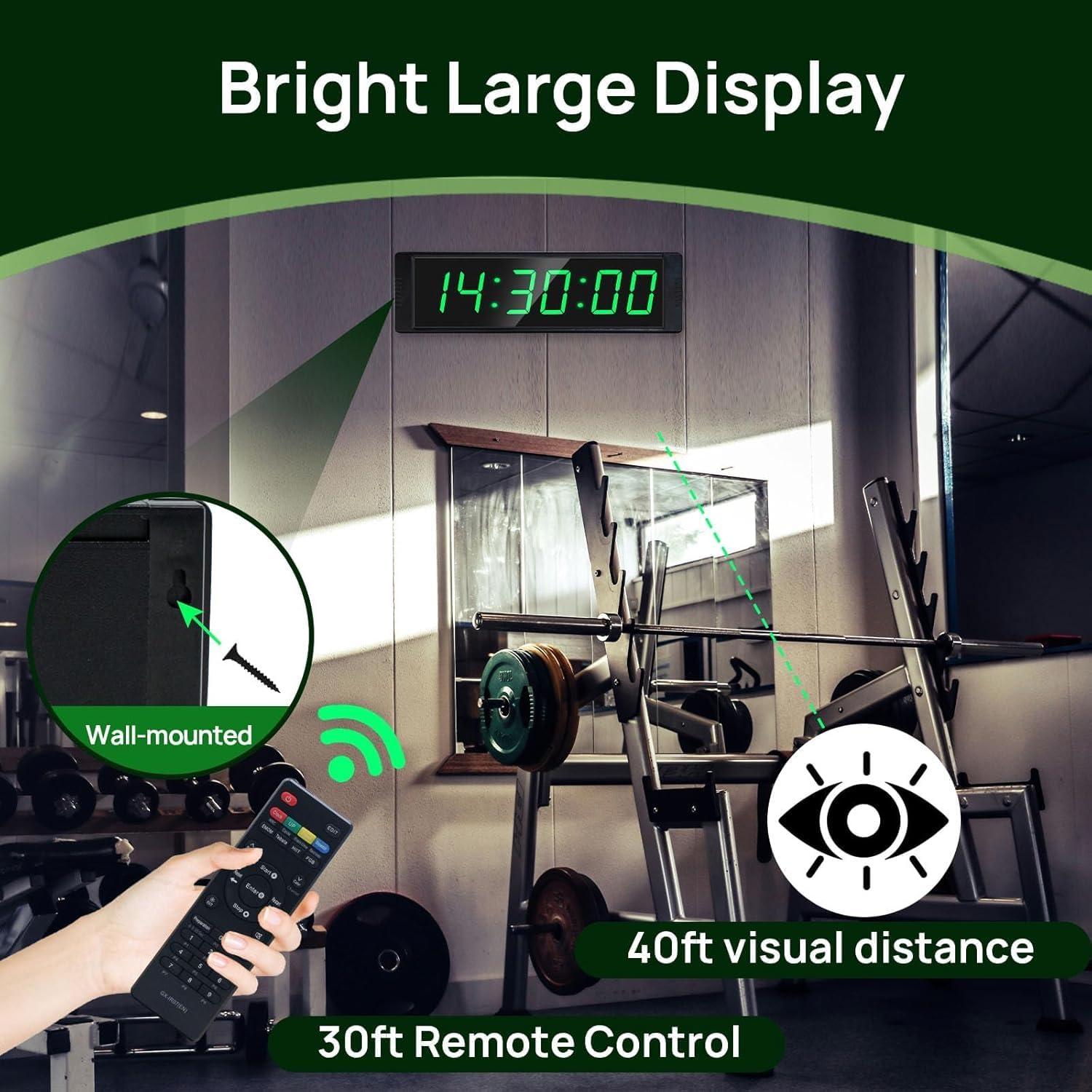 Reloj Digital de Gimnasio YZ con Control Remoto y Temporizador