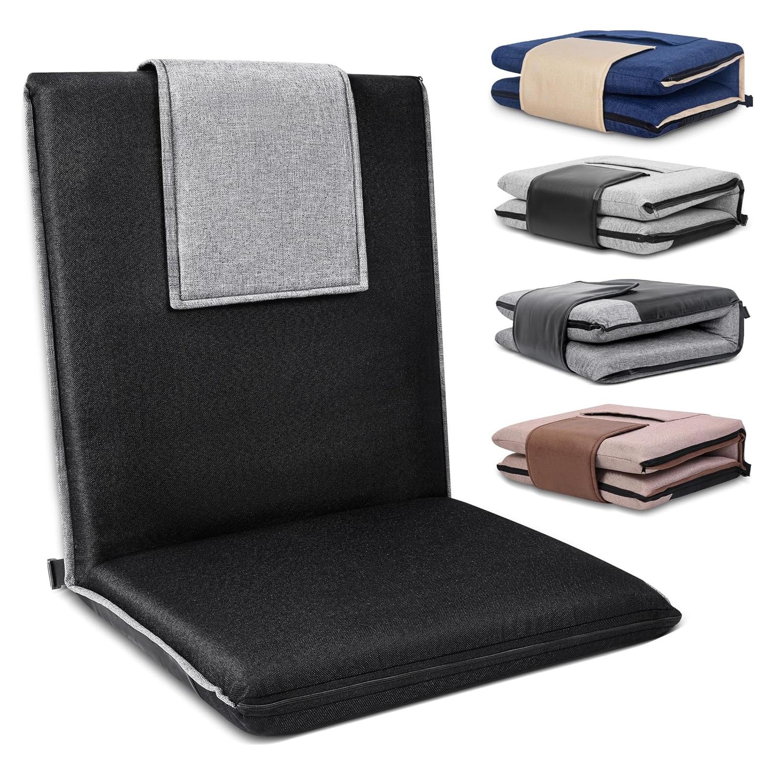 Silla de Meditación Plegable FASTMOMENT 14 Posiciones Lino Negro