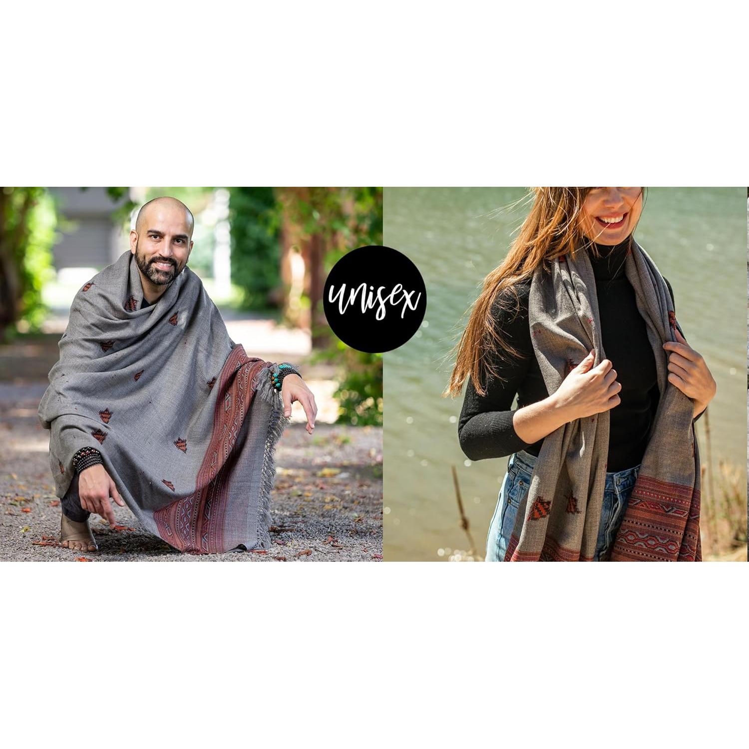 Chal de Meditación Om Shanti Crafts 2.13m x 1.07m Gris