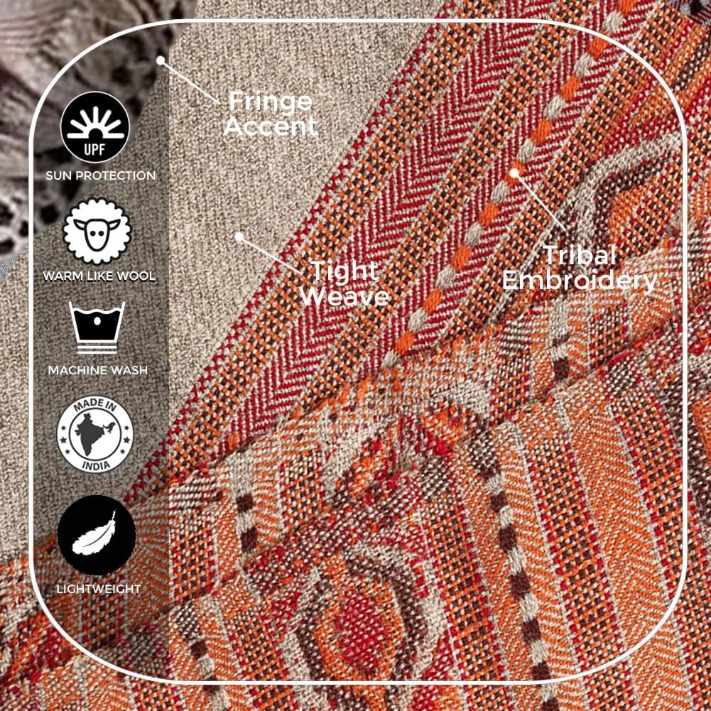 Chal de Meditación Om Shanti Crafts 2.13m x 1.07m Gris