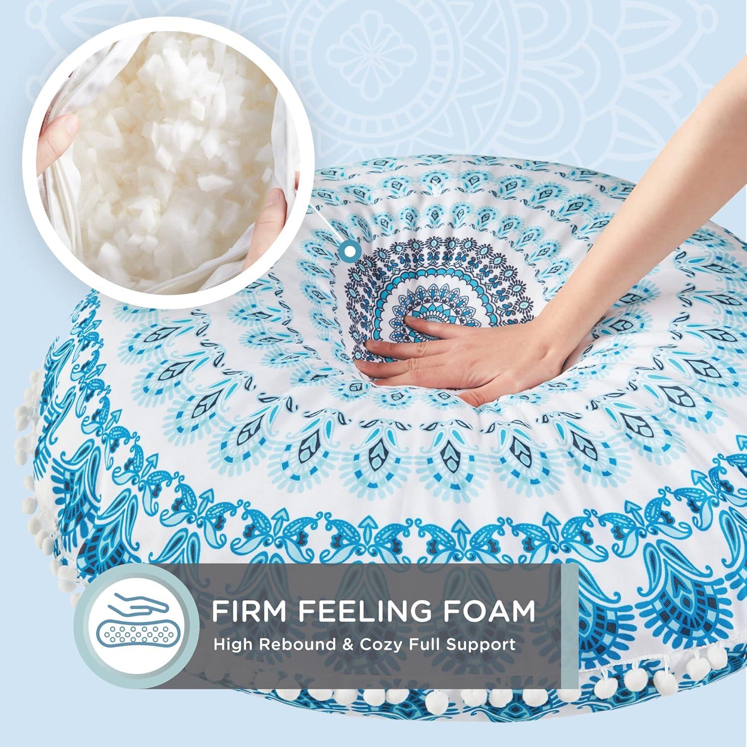 Cojín de Meditación Codi 81 cm Aqua Espuma de Memoria Bohemio