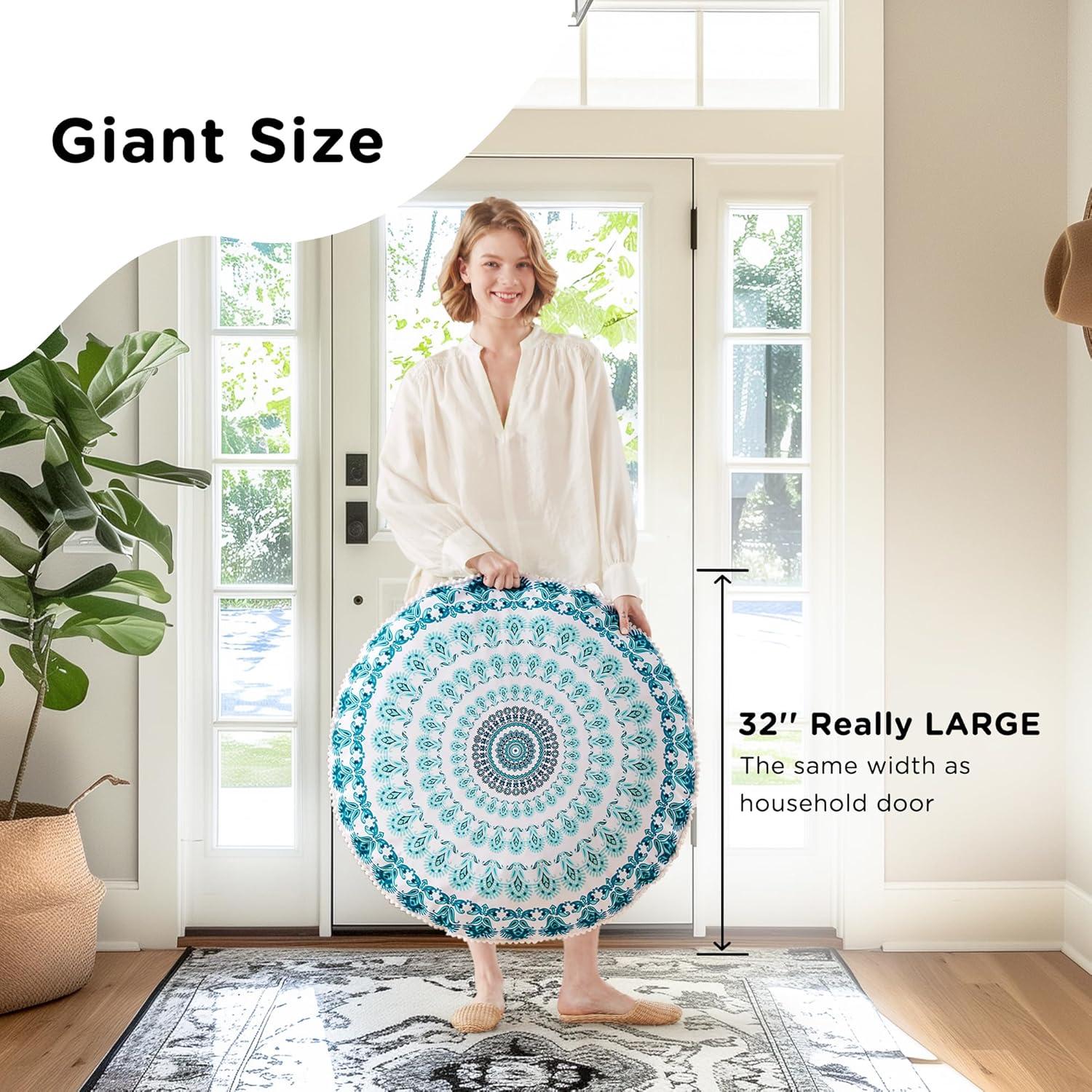 Cojín de Meditación Codi 81 cm Aqua Espuma de Memoria Bohemio