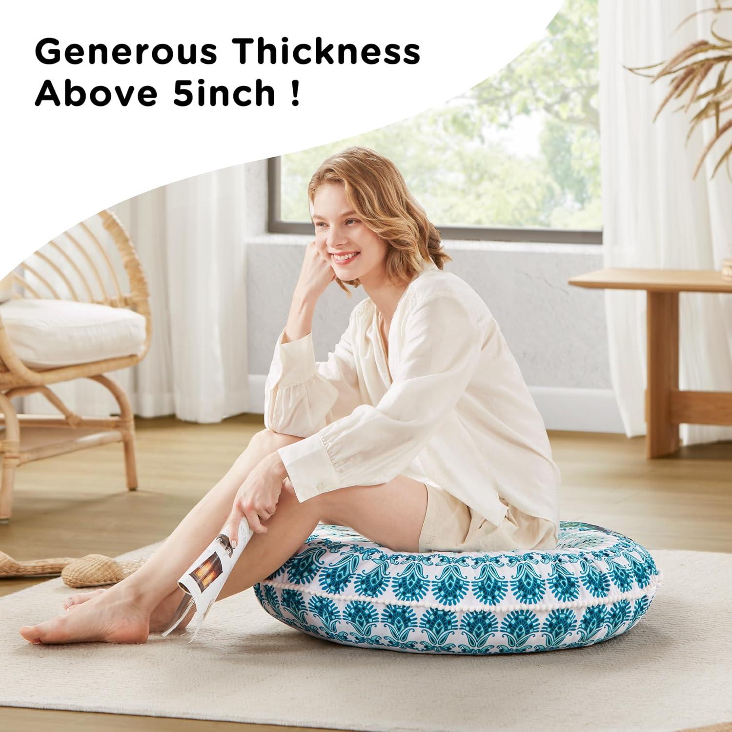 Cojín de Meditación Codi 81 cm Aqua Espuma de Memoria Bohemio