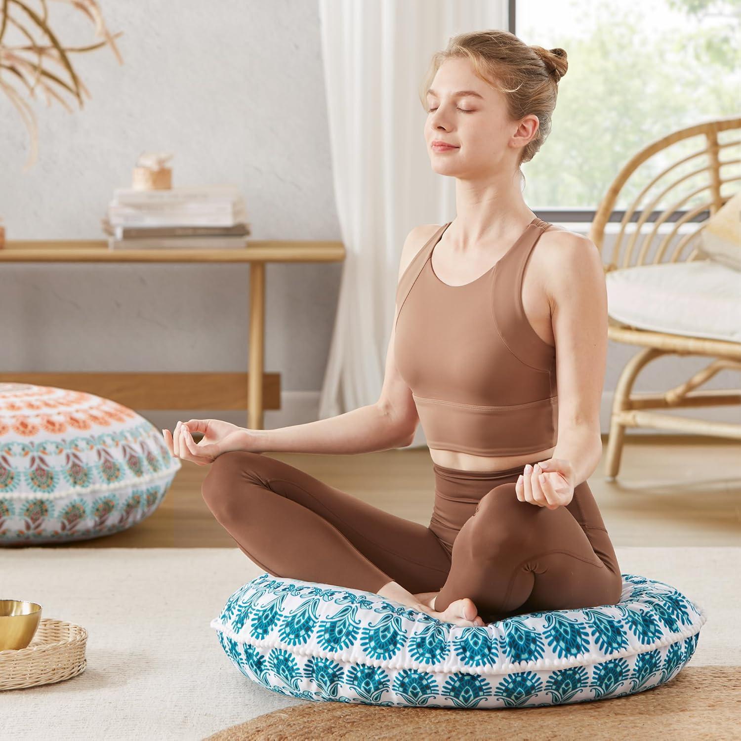 Cojín de Meditación Codi 81 cm Aqua Espuma de Memoria Bohemio