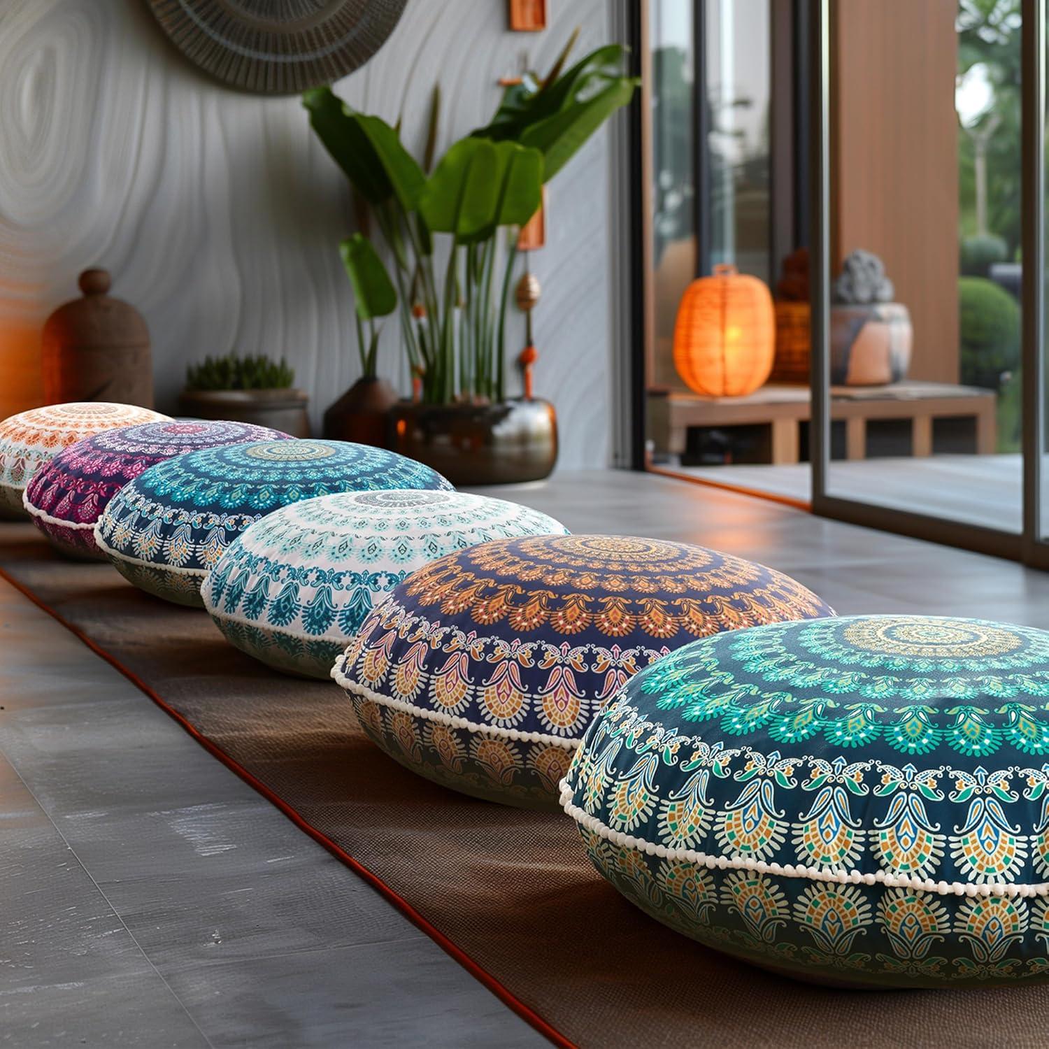 Cojín de Meditación Codi 81 cm Aqua Espuma de Memoria Bohemio