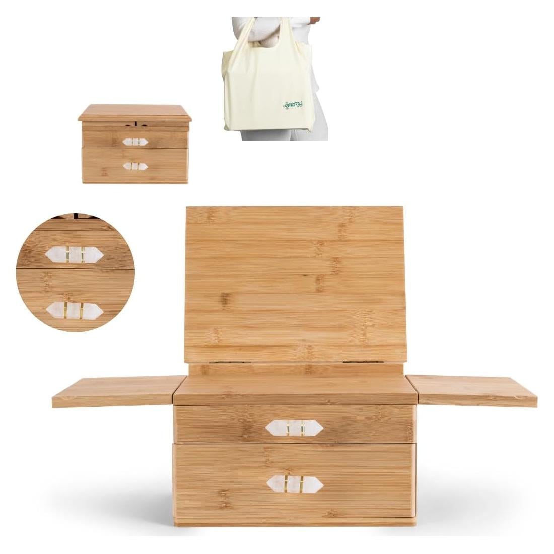 Mesa de Altar de Bambú Mindfulness Energético 28x20 cm