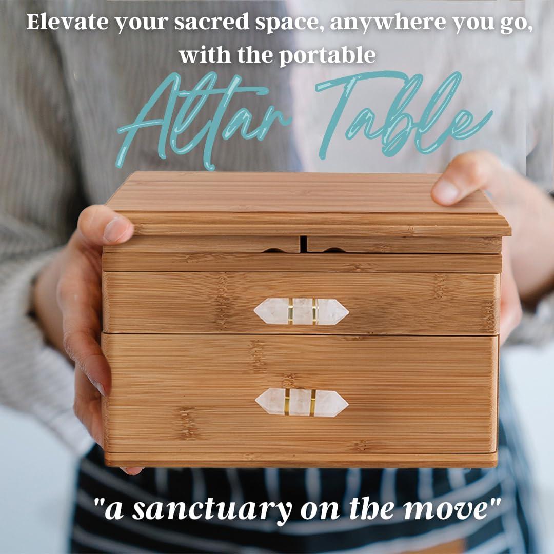 Mesa de Altar de Bambú Mindfulness Energético 28x20 cm