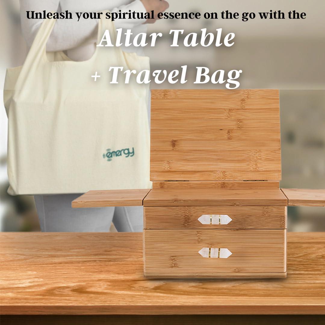 Mesa de Altar de Bambú Mindfulness Energético 28x20 cm