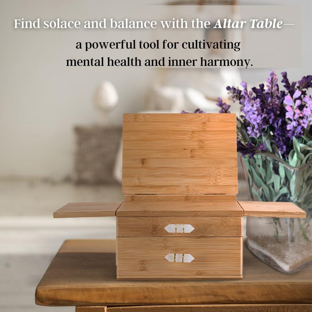 Mesa de Altar de Bambú Mindfulness Energético 28x20 cm