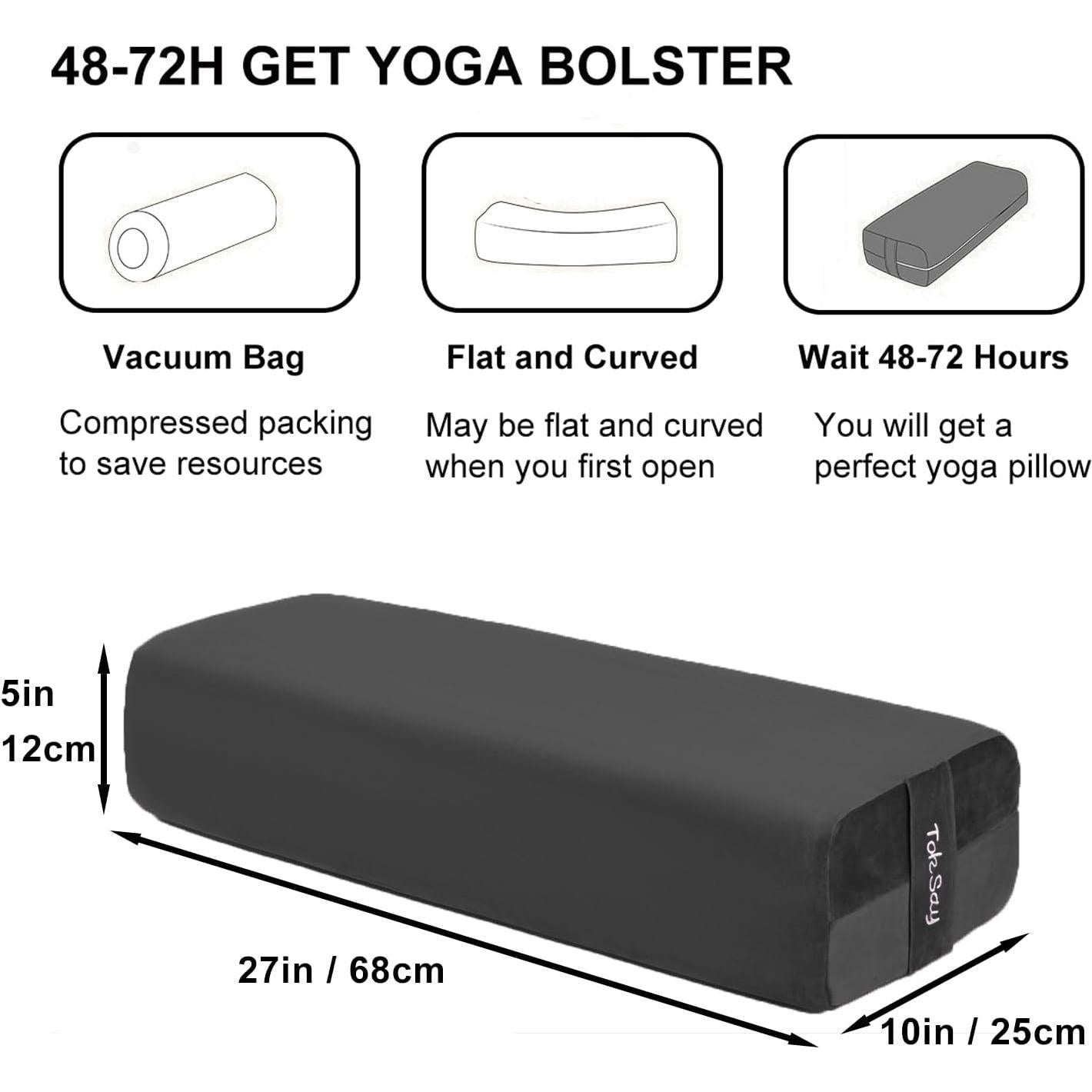 Cojín de Meditación TokSay 68x25.4x12.7 cm Terciopelo Negro