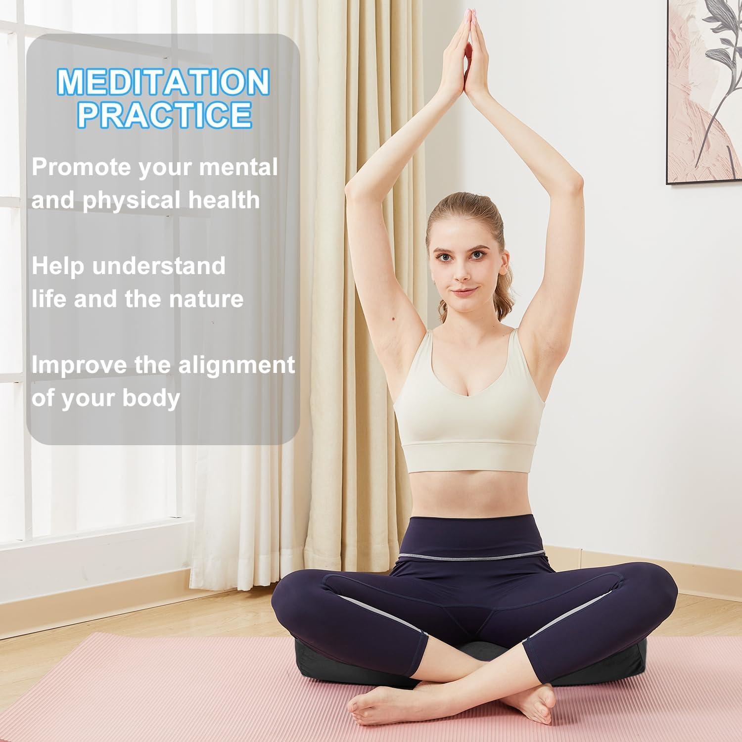 Cojín de Meditación TokSay 68x25.4x12.7 cm Terciopelo Negro