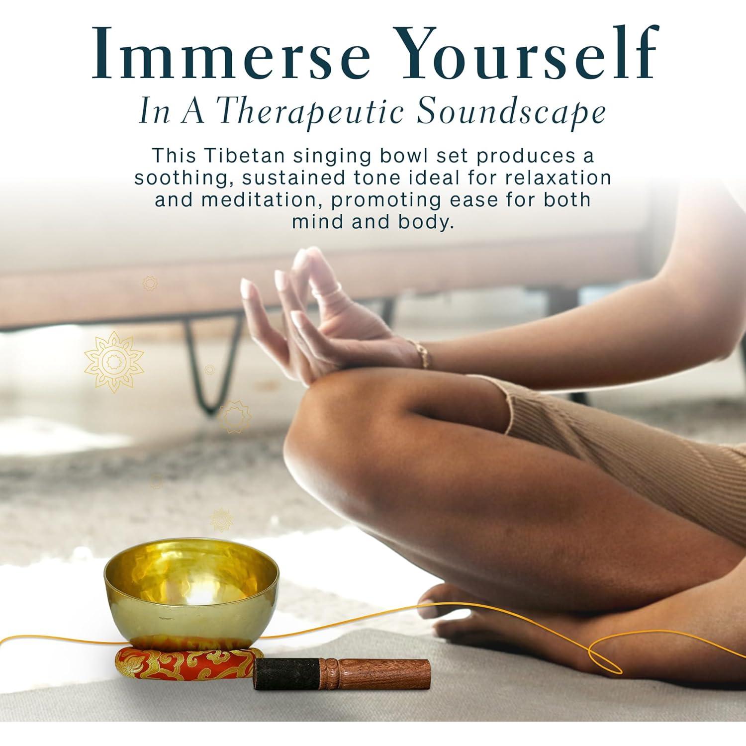 Cuenco Tibetano Cantante Sanskar Nepal 15.24 cm con Golpeador