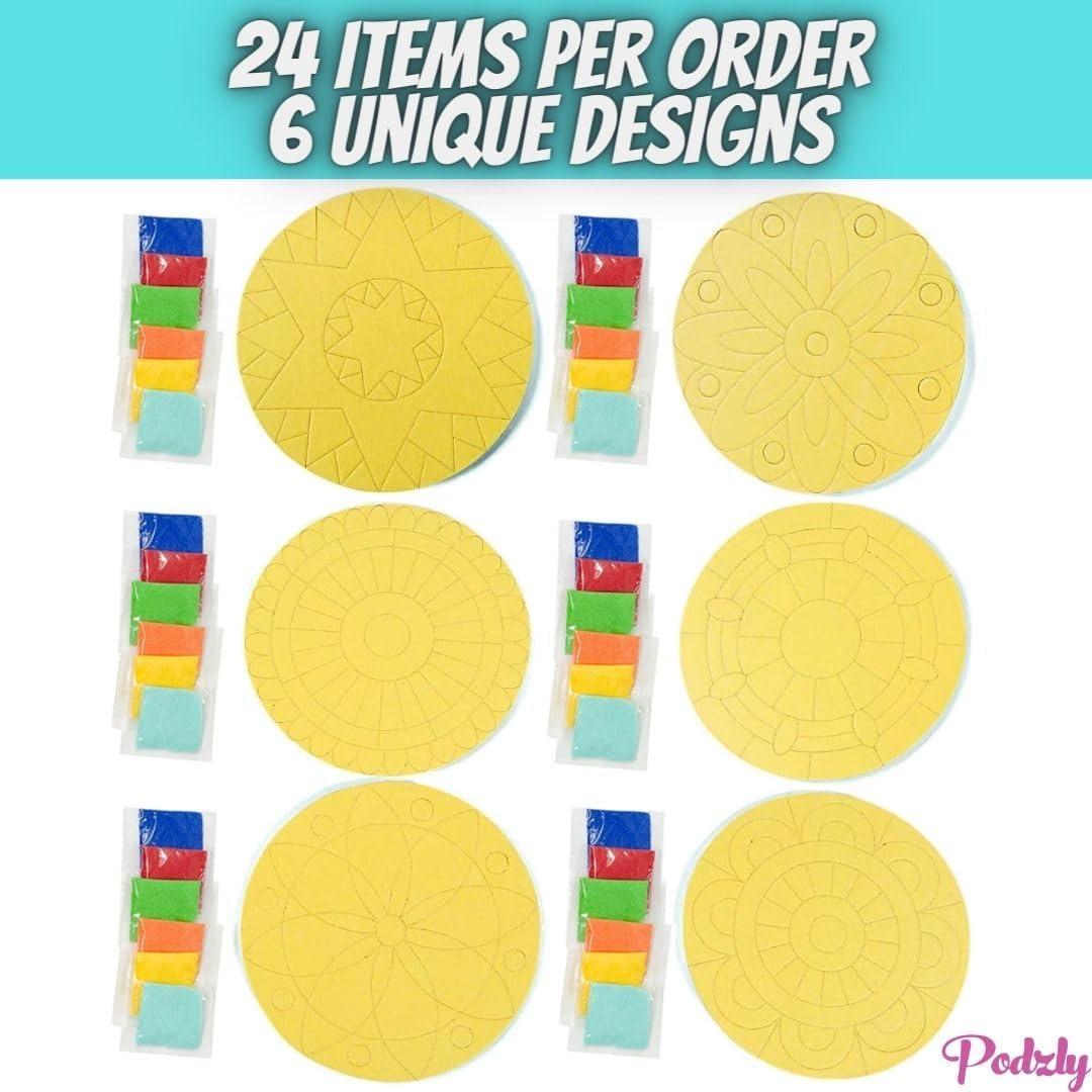 Kits de Manualidades de Pintura de Arena Mandala Podzly - 24 Piezas