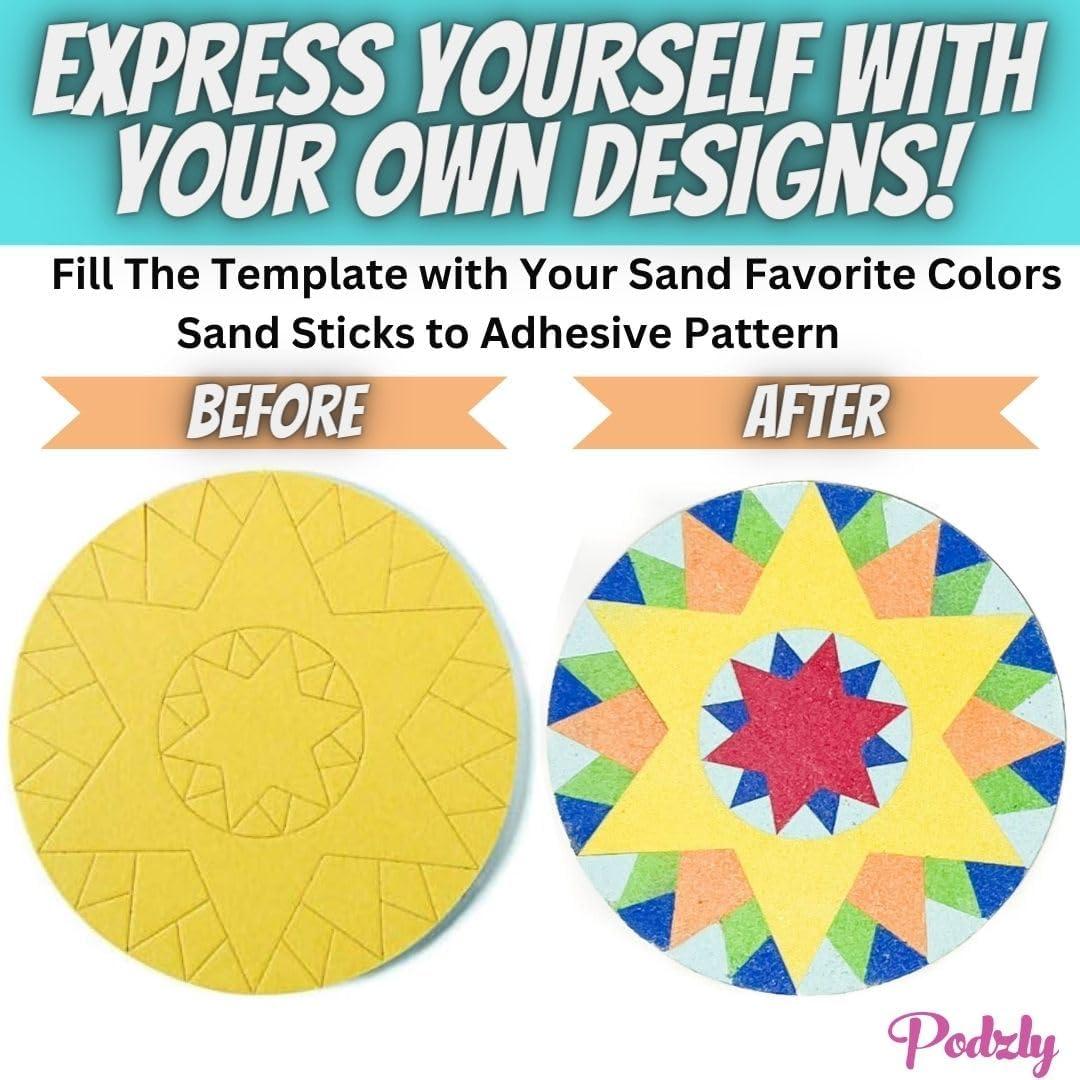 Kits de Manualidades de Pintura de Arena Mandala Podzly - 24 Piezas