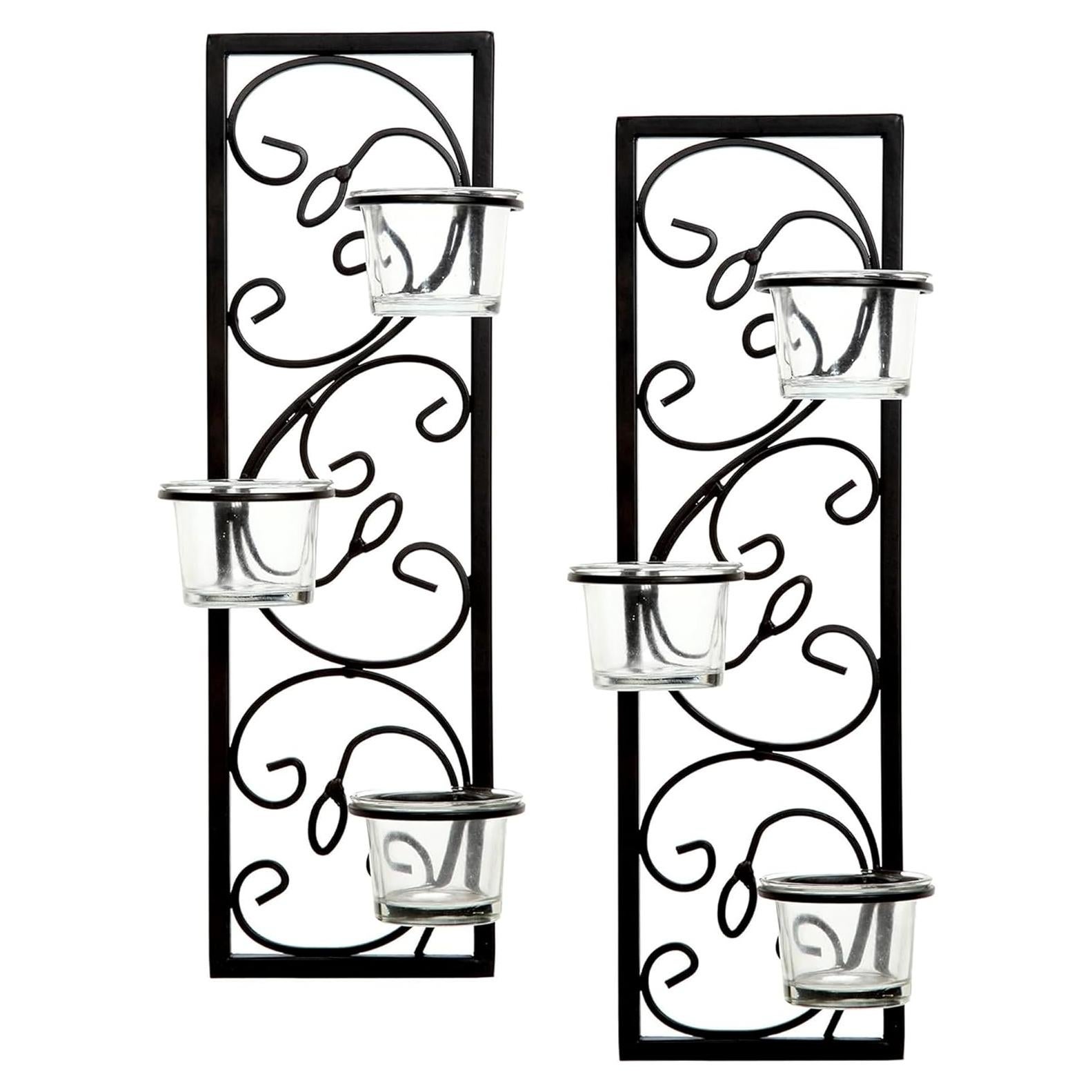 Conjunto de 2 Apliques de Pared Hierro Negro 34.9 cm Hosley