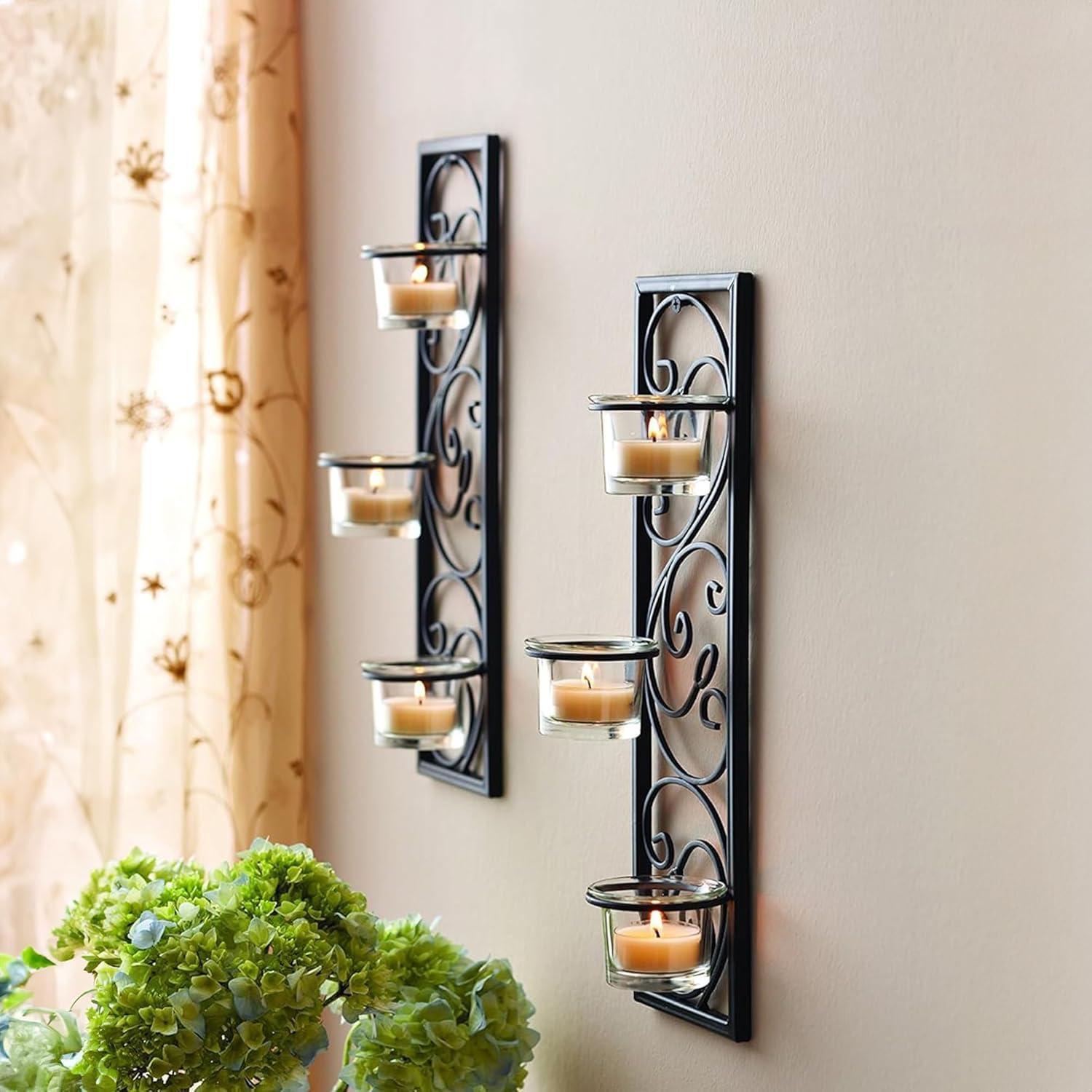 Conjunto de 2 Apliques de Pared Hierro Negro 34.9 cm Hosley