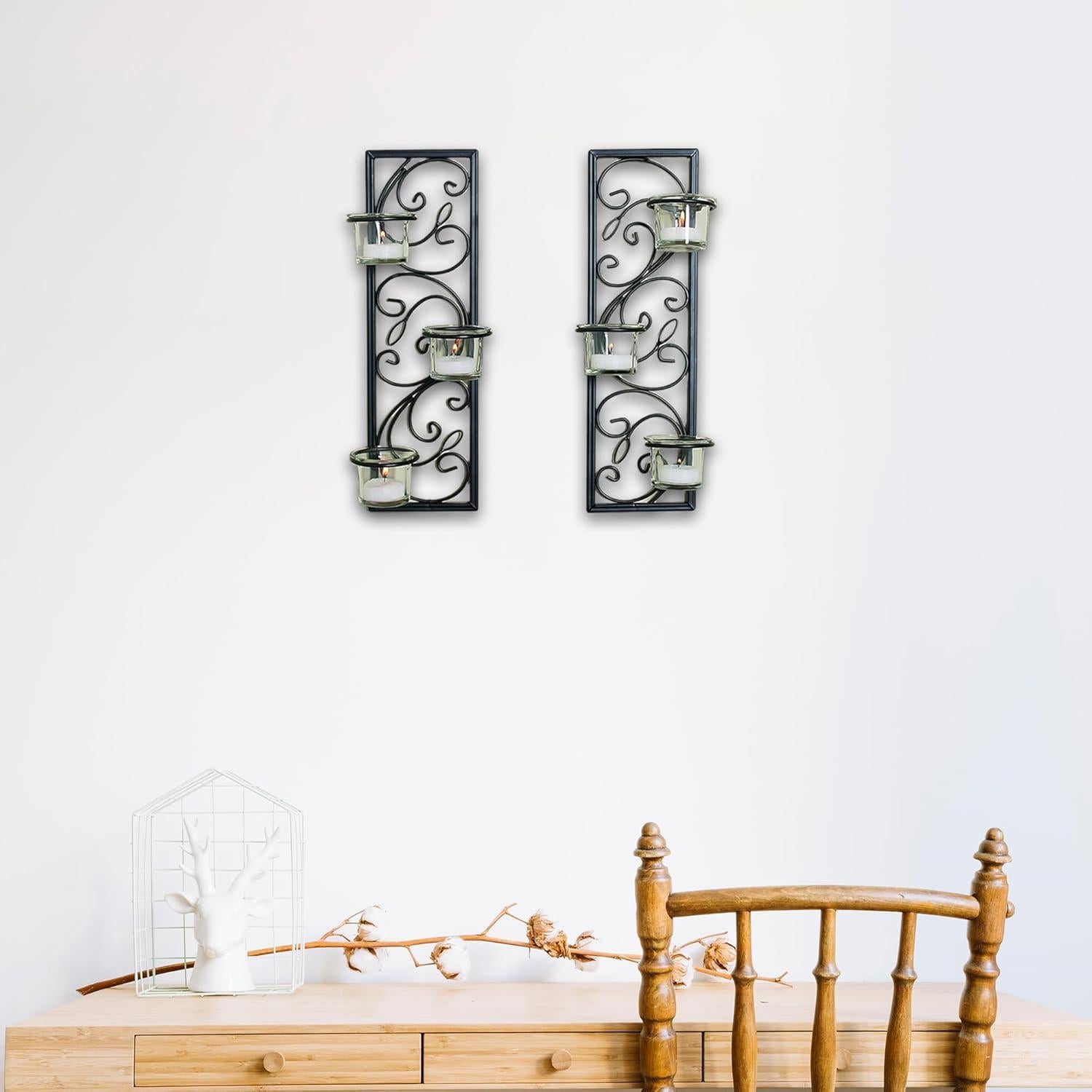 Conjunto de 2 Apliques de Pared Hierro Negro 34.9 cm Hosley