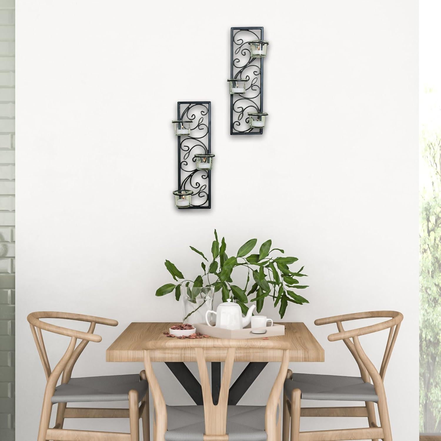 Conjunto de 2 Apliques de Pared Hierro Negro 34.9 cm Hosley