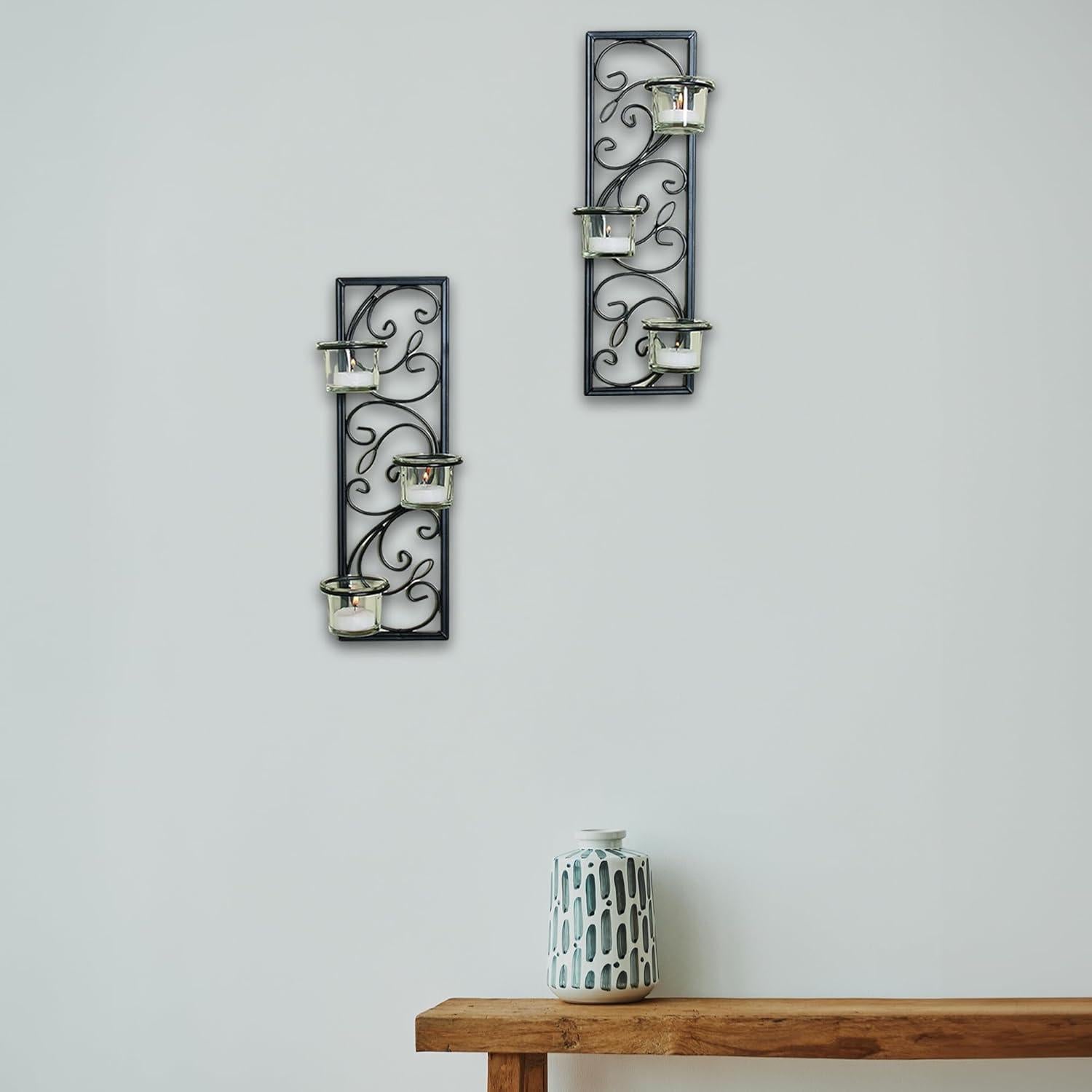 Conjunto de 2 Apliques de Pared Hierro Negro 34.9 cm Hosley