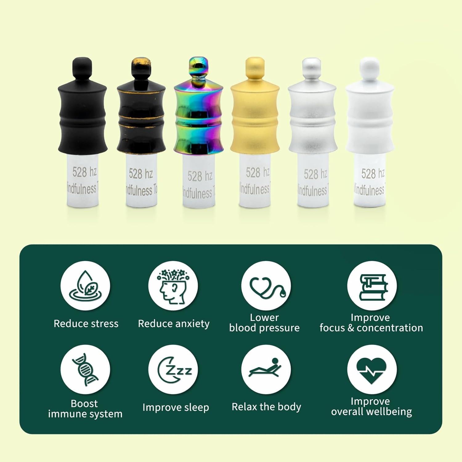 Collar de Meditación MIKUHOT 528 Hz Alivio de Estrés y Ansiedad