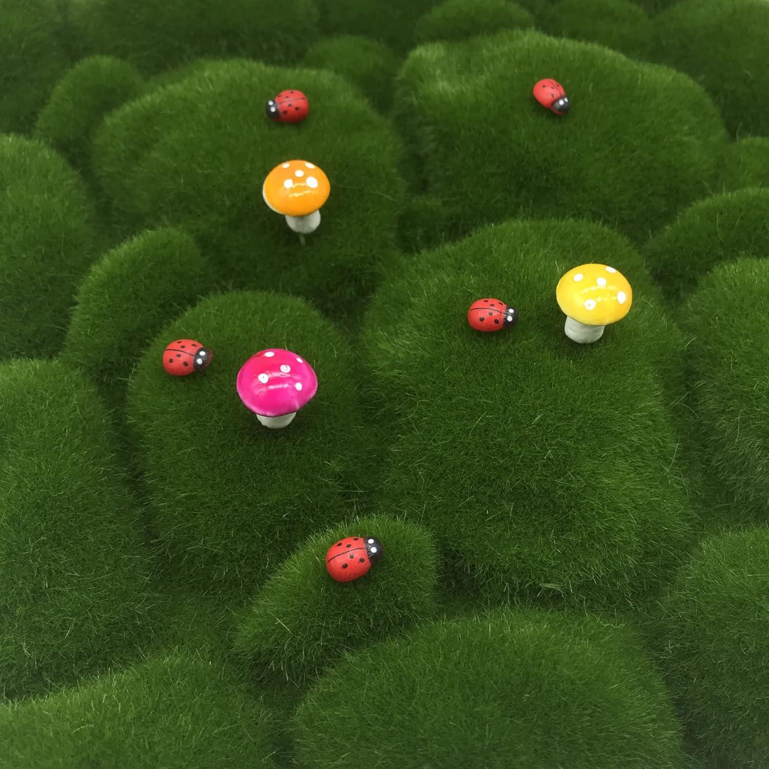 Woohome 20 PCS Musgo Artificial y Rocas Decorativas 30 cm