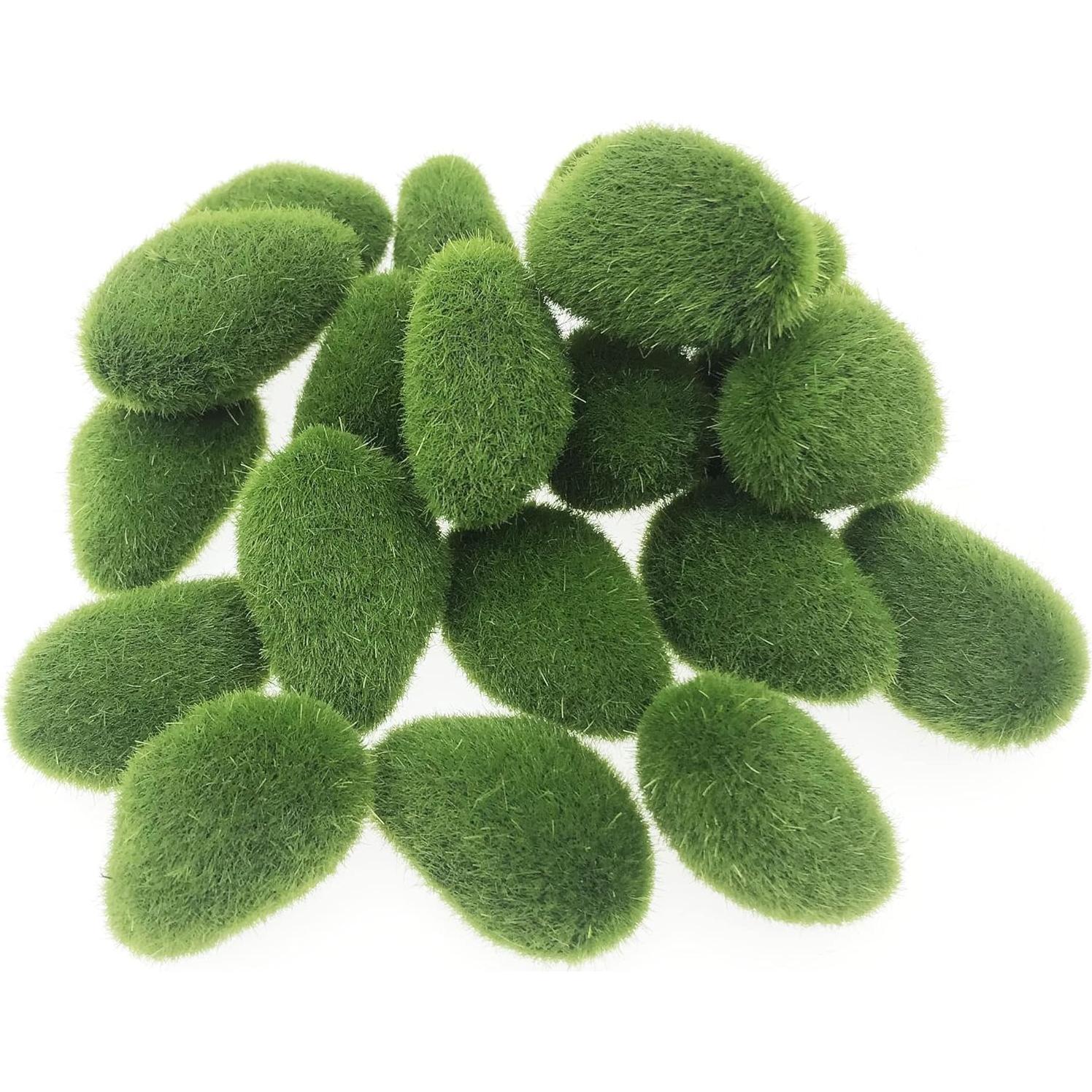 Woohome 20 PCS Musgo Artificial y Rocas Decorativas 30 cm