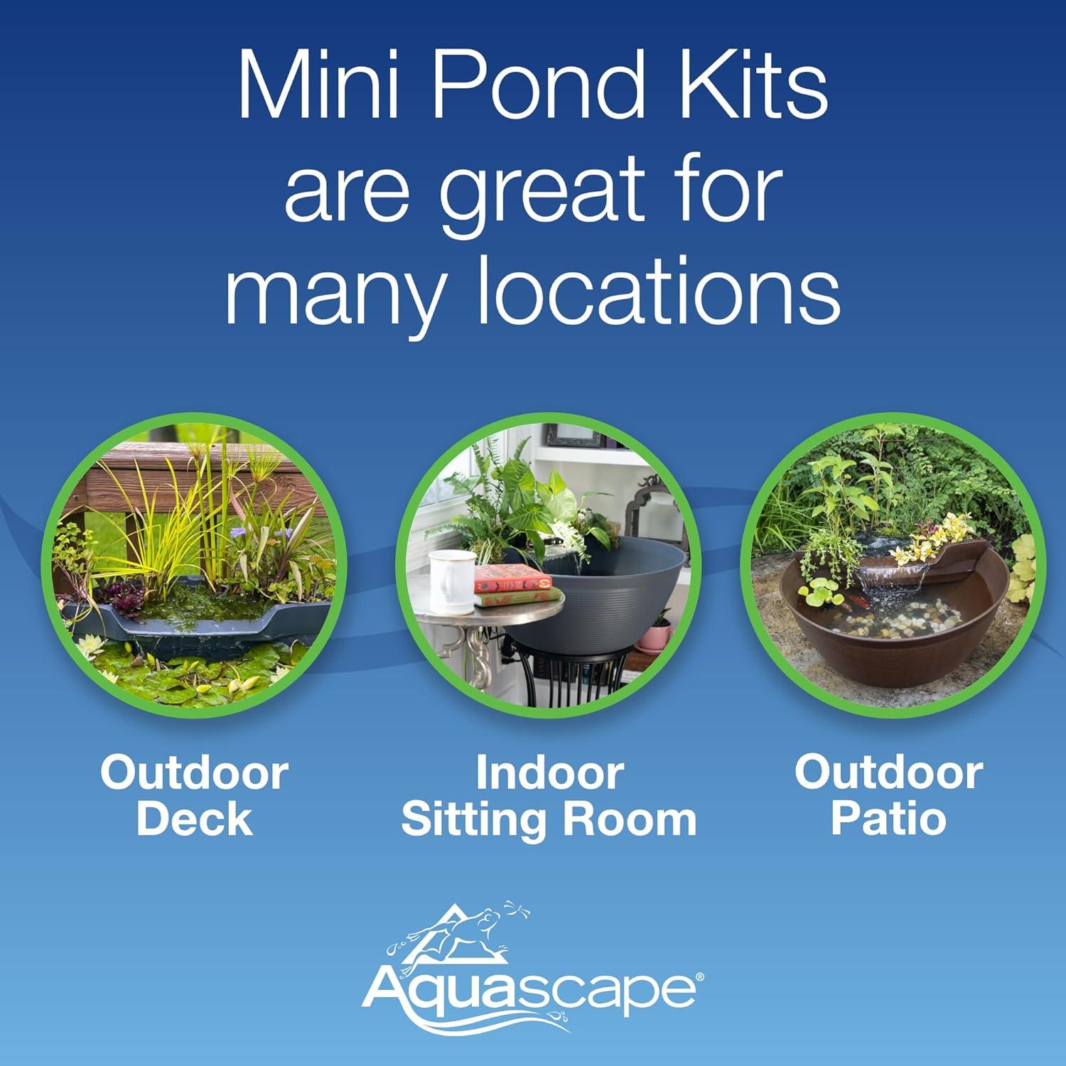 Kit Mini Estanque Aquascape 60cm con Fuente y Bomba Marrón