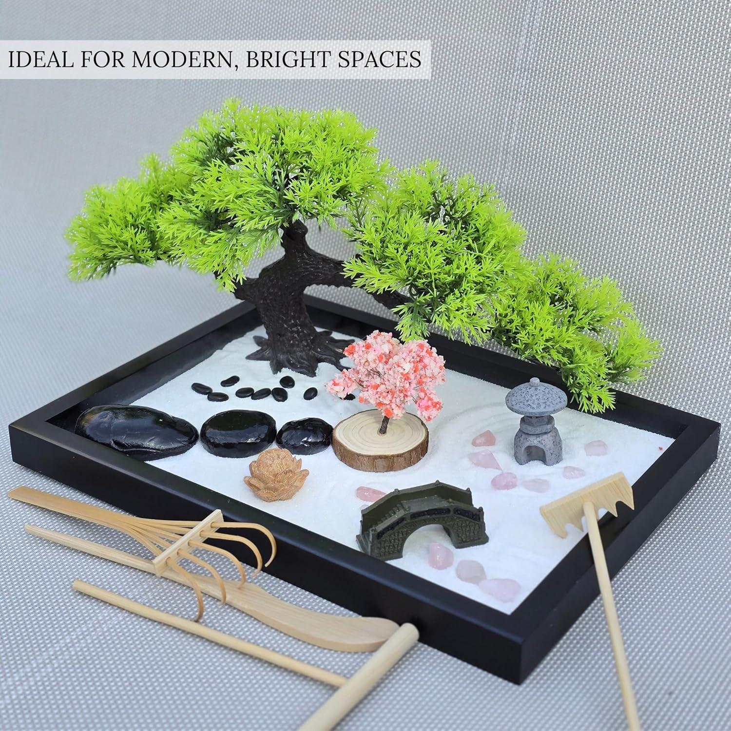 Jardín Zen para Escritorio Earthy Blendz 28x19 cm Negro