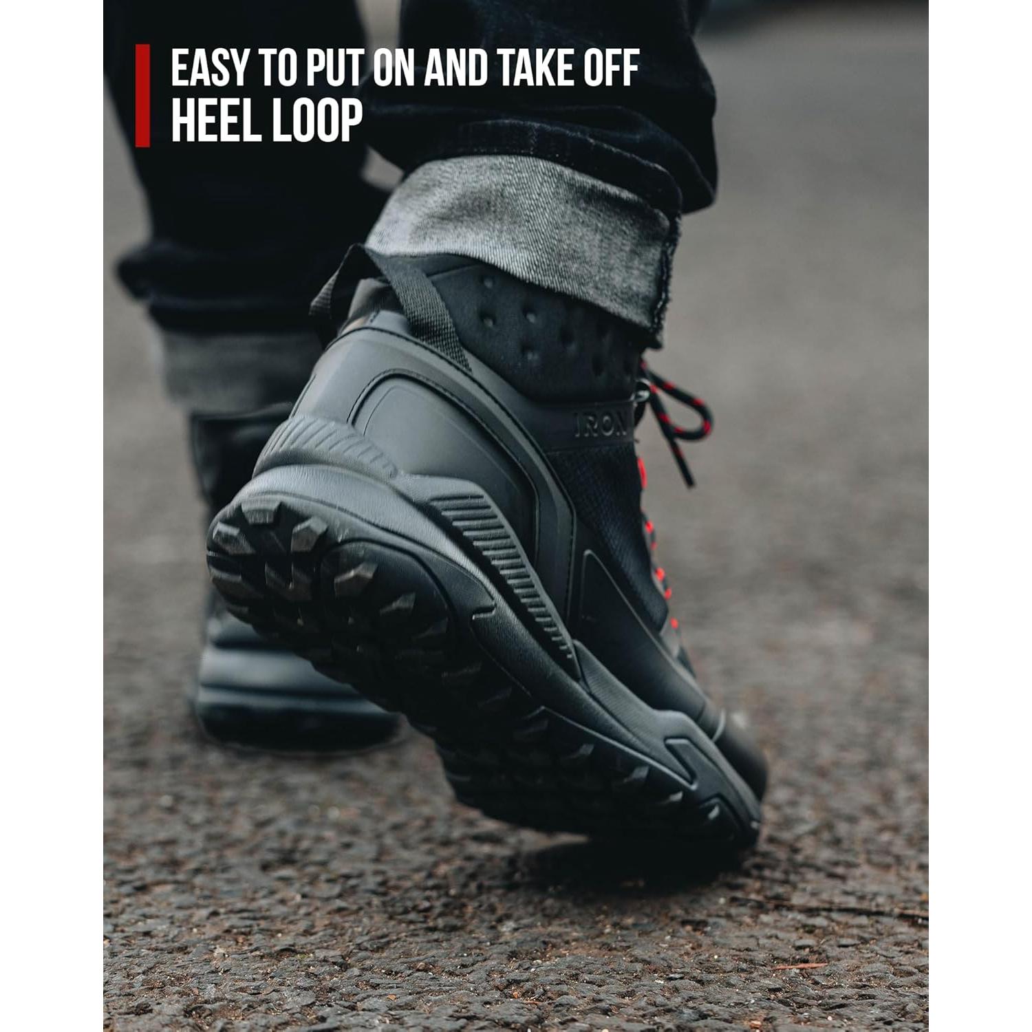 IRON JIA'S Motorcycle Shoes for Men, Waterproof Anti-Slip Breathable Street Casual Motorcycle Riding Boots with Lace Garage, Ankle Support, Shift Pads 7.5