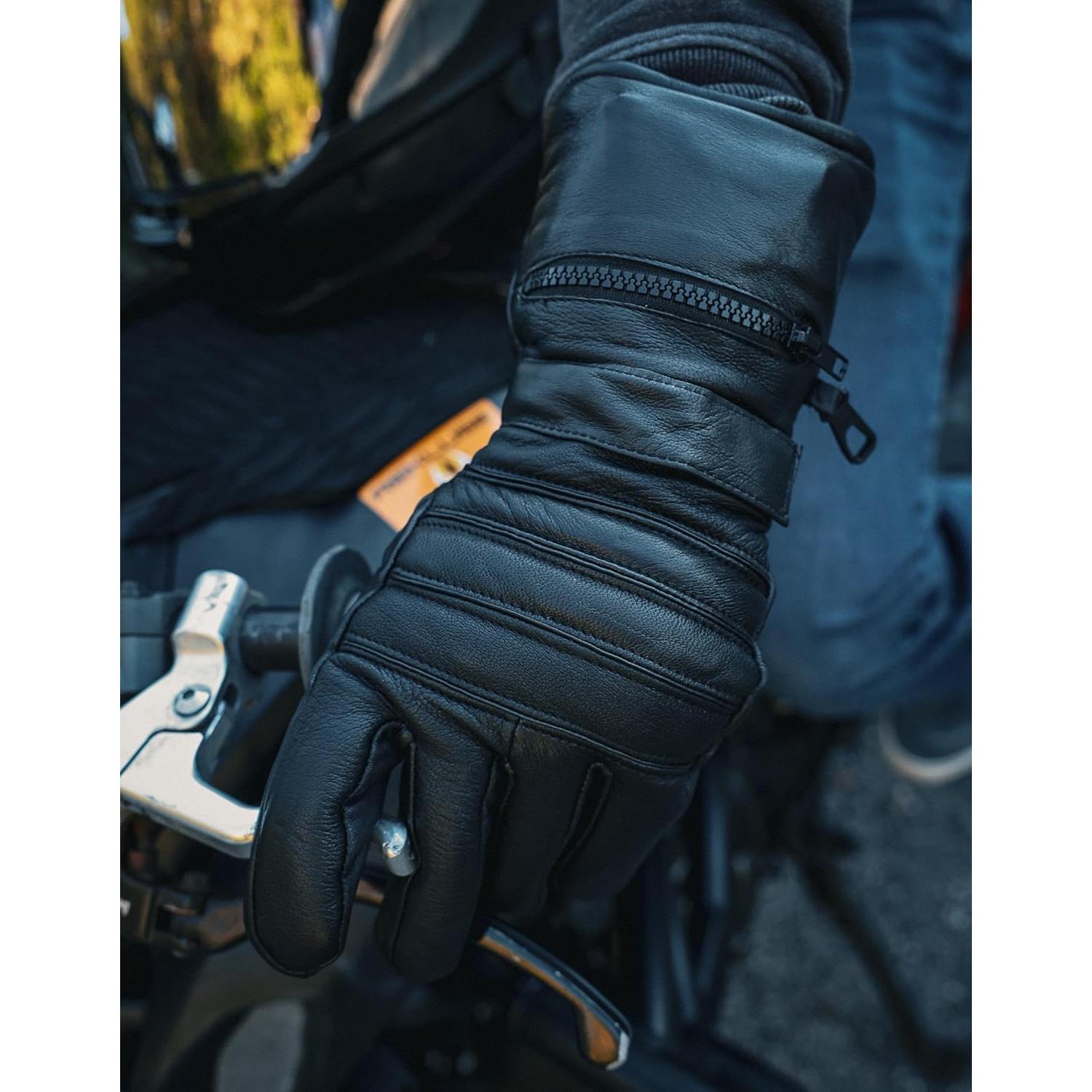 Guantes de Motocicleta de Piel de Vaca Unik 1250-00-S Negros