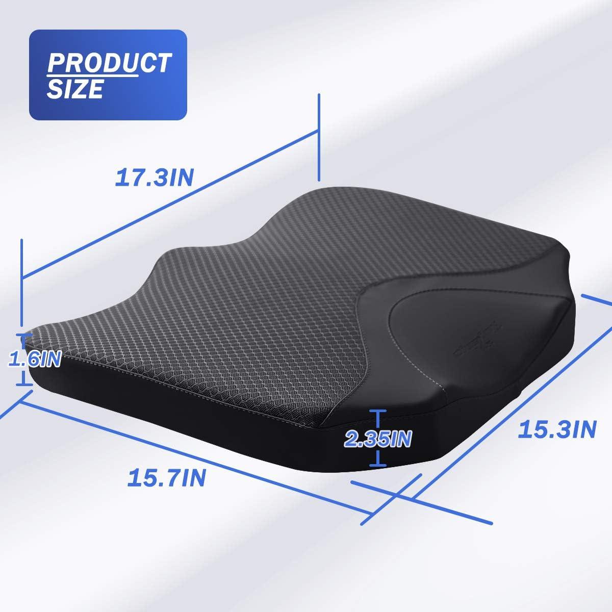 Cojín de Asiento de Coche KINGLETING Espuma Viscoelástica Negro
