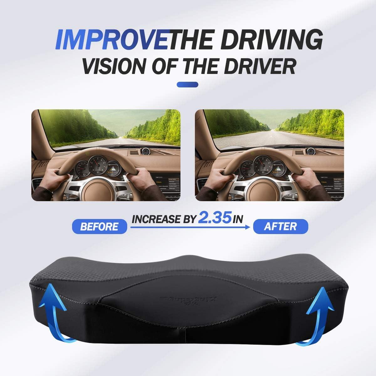 Cojín de Asiento de Coche KINGLETING Espuma Viscoelástica Negro