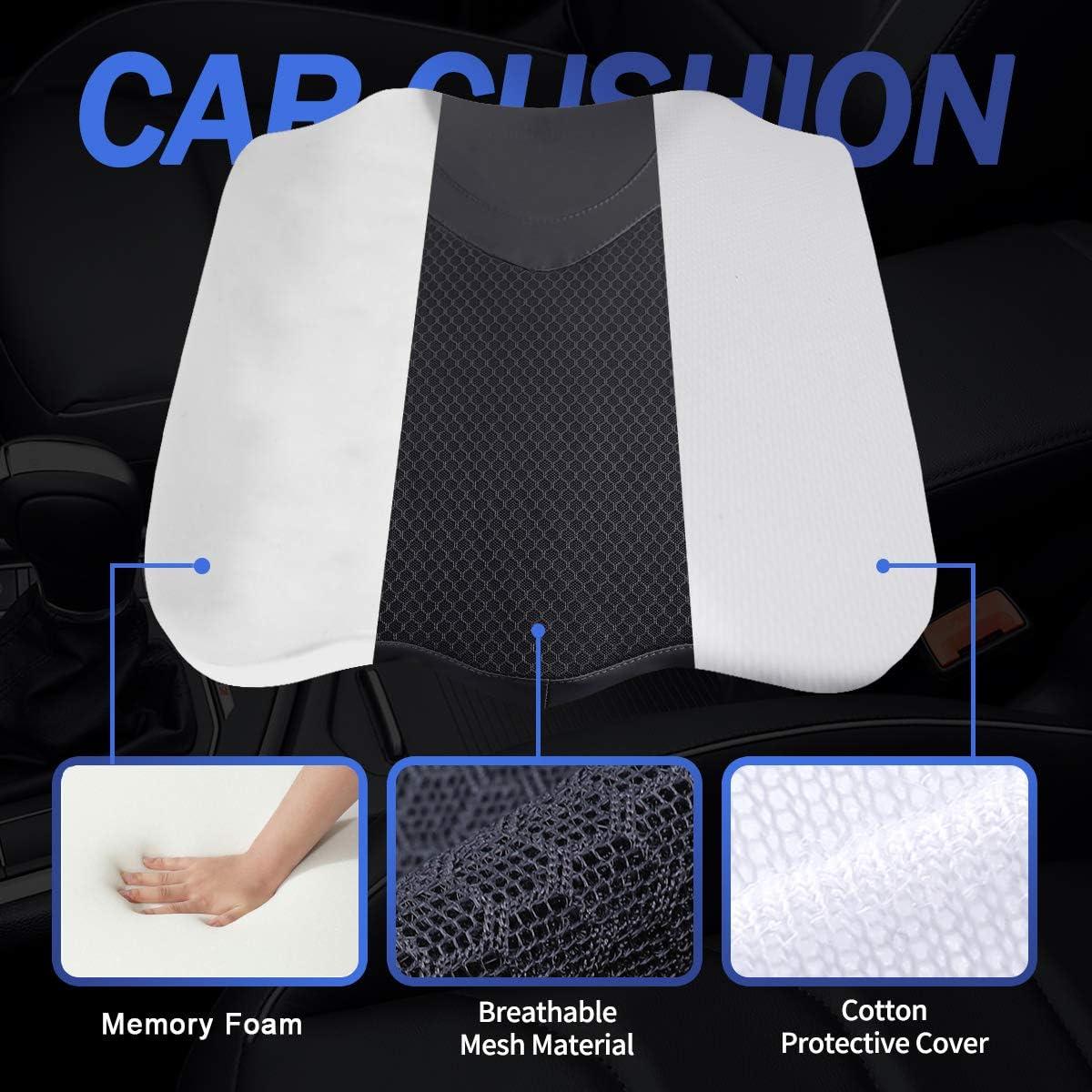 Cojín de Asiento de Coche KINGLETING Espuma Viscoelástica Negro