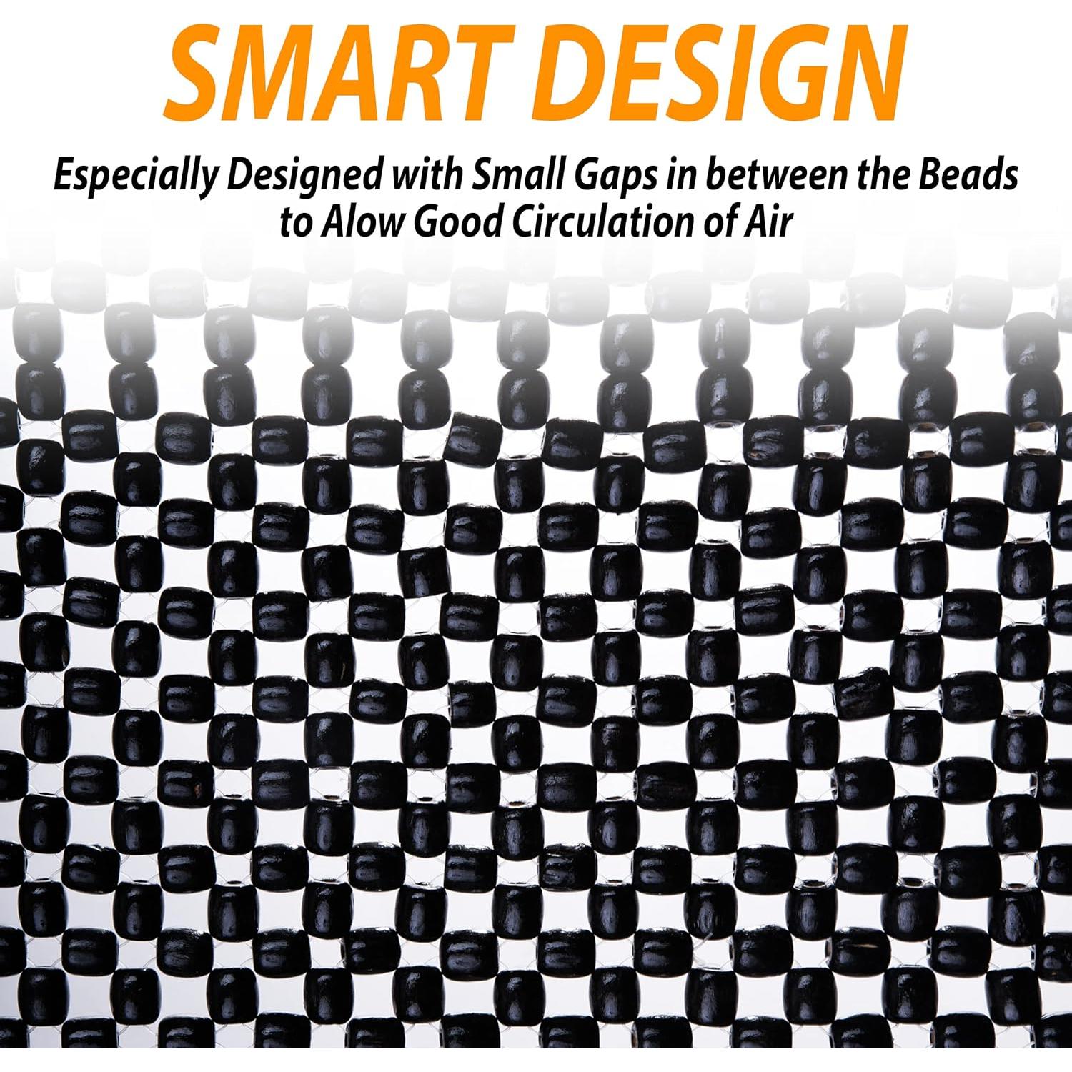 Cojín de Asiento de Madera ZONETECH SE84-06 Negro Ergonómico