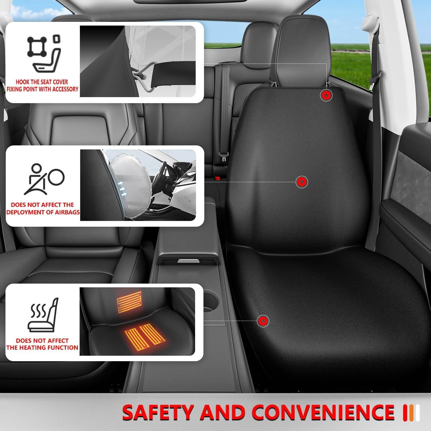 Funda de Asiento de Coche PTYYDS Neopreno Impermeable Negro